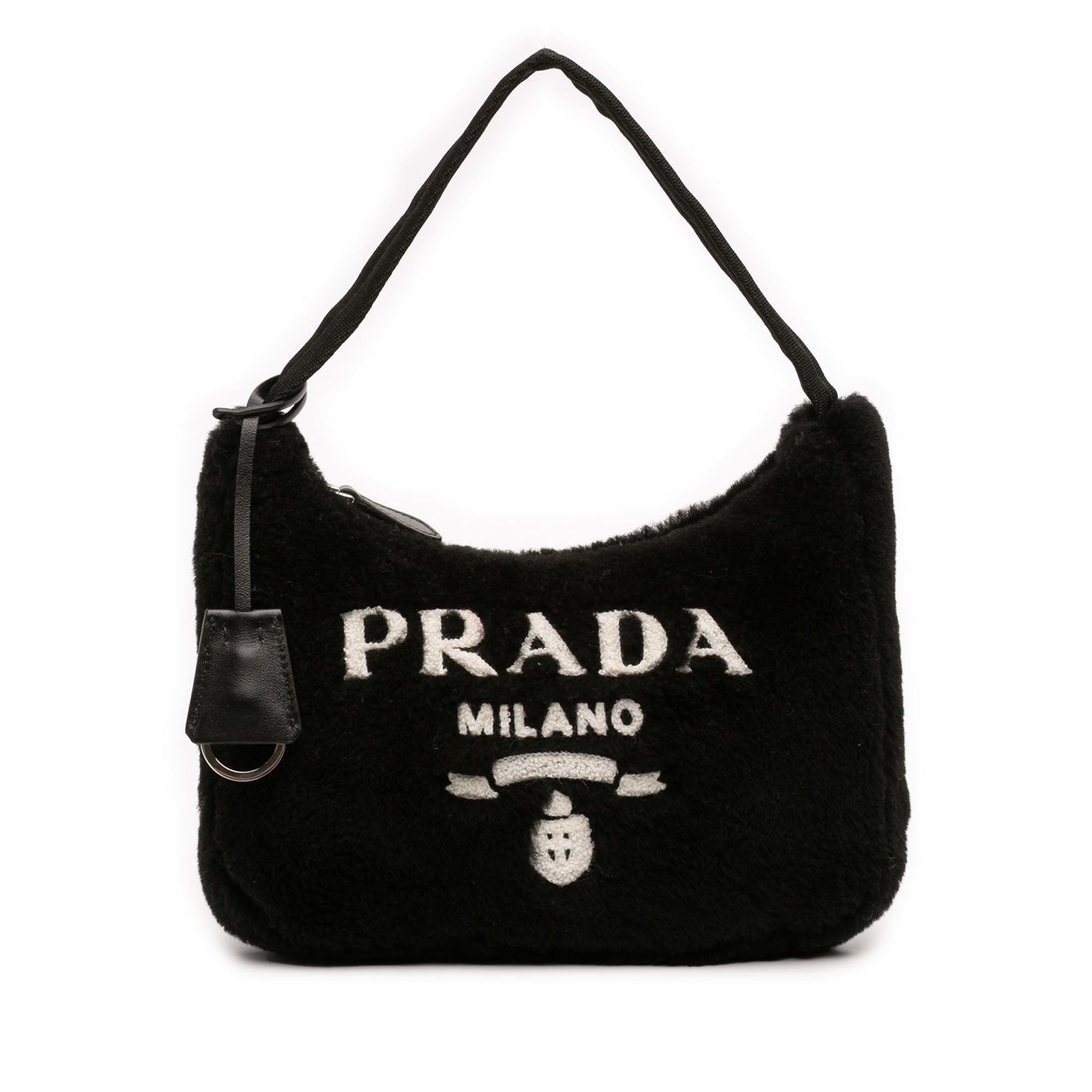 Prada Mini Terry Re Edition 2000 Shoulder Bag in Black, Women's