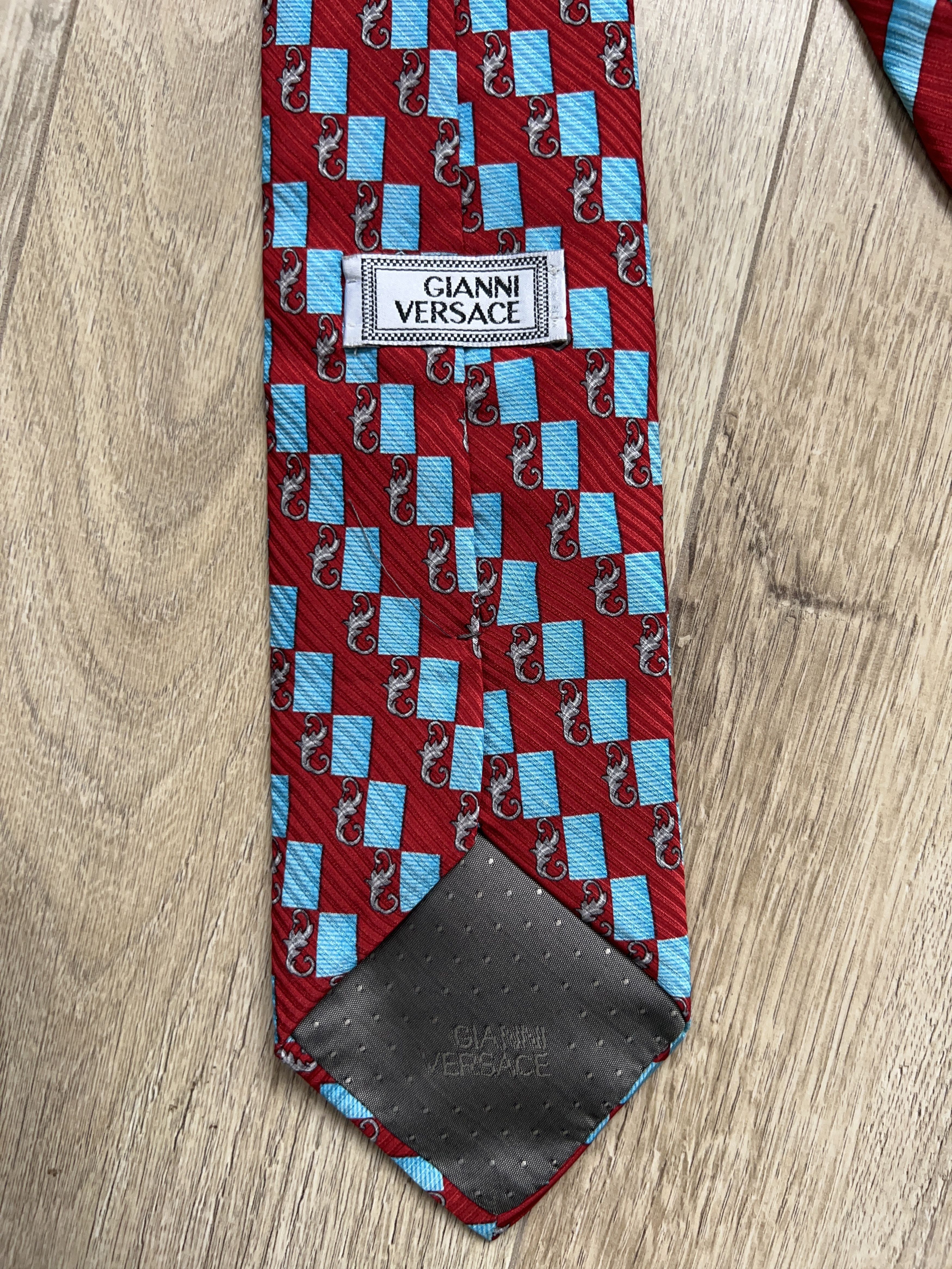 Versace × Vintage Baroque Monogram Made in Italy 100% Silk Necktie Cravatte Size ONE SIZE - 3 Thumbnail
