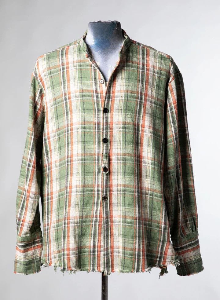 Greg Lauren $850 Greg Lauren Army Plaid Studio Shirt Size US M / EU 48-50 / 2 - 2 Thumbnail