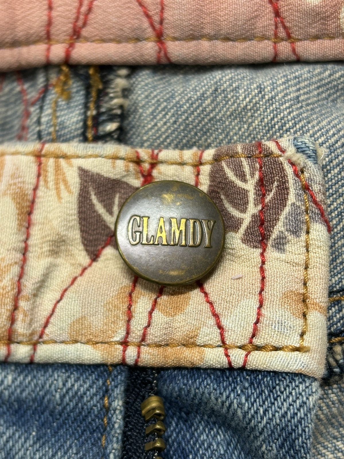 Japanese Brand × Kamakura Vintage Glamdy Japan Embroidery Sukajan Flowers Jeans Size US 28 / EU 44 - 14 Thumbnail