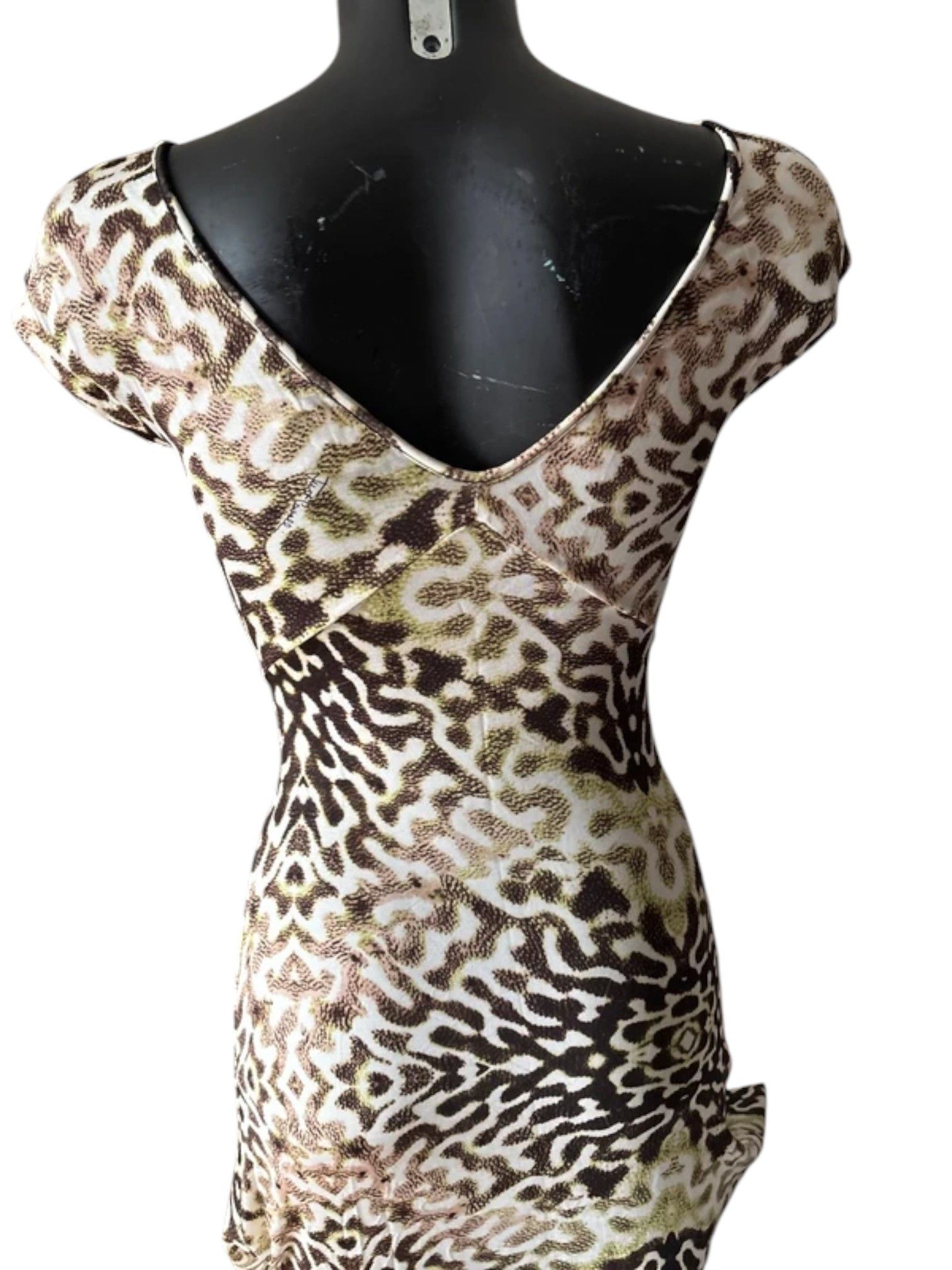 Just Cavalli Just Cavalli Ruched Ring-Front Animal Print Dress c.2000s Size S / US 4 / IT 40 - 2 Thumbnail