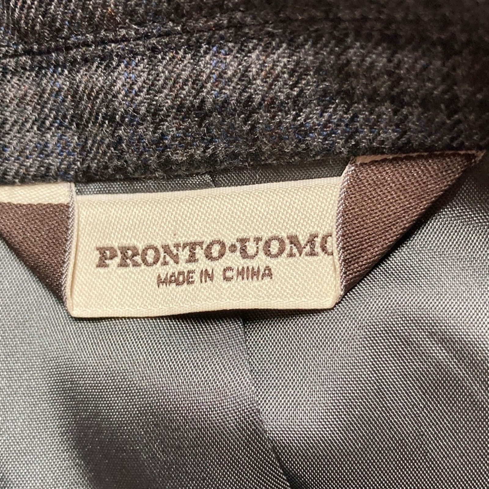 Pronto Uomo Pronto Uomo Mens Size 36 S Gray Herringbone Wool Blazer Size 36S - 3 Thumbnail