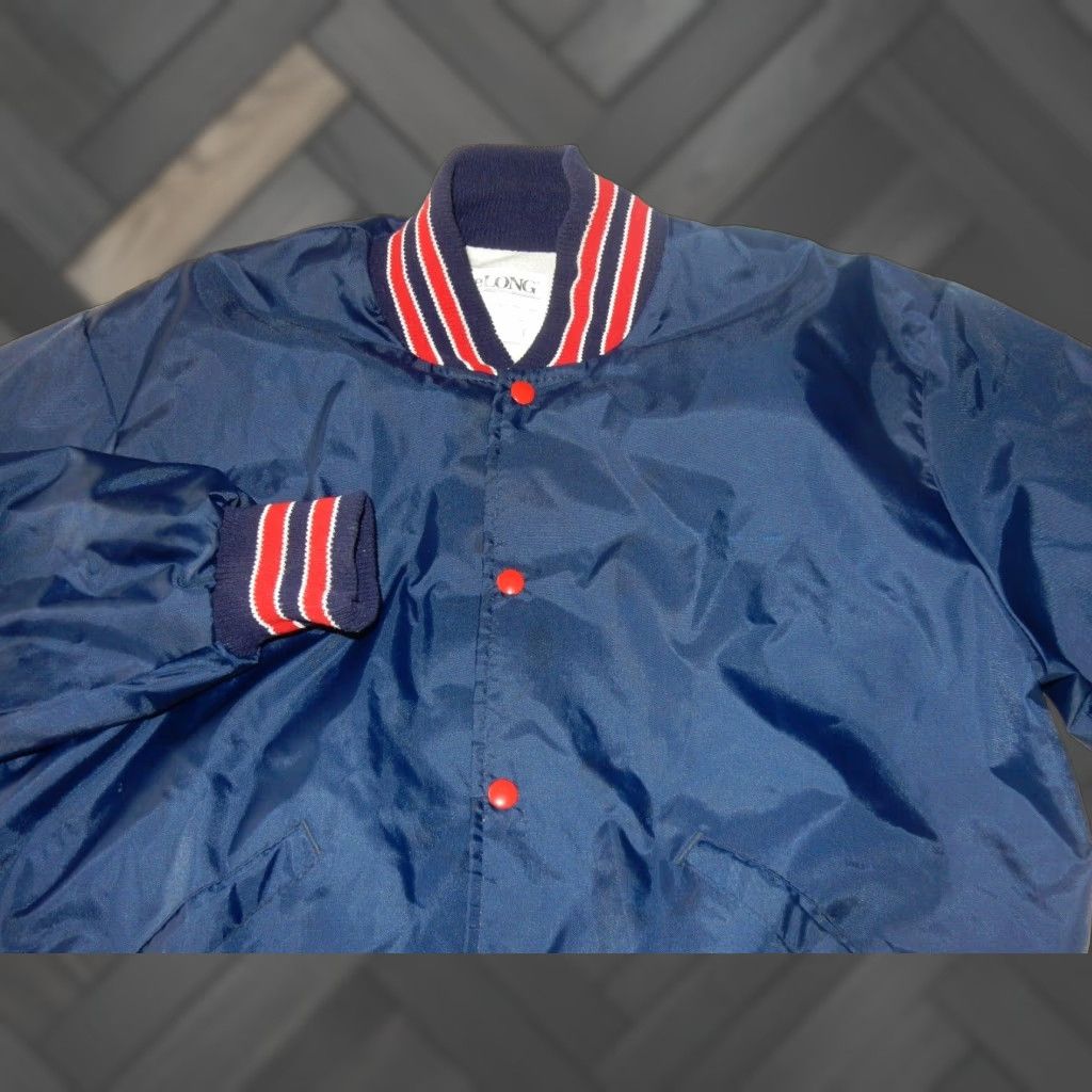 Vintage VINTAGE DeLong Men's Bomber Jacket Size L Blue Nylon 90s Classic US Made Size US L / EU 52-54 / 3 - 1 Thumbnail