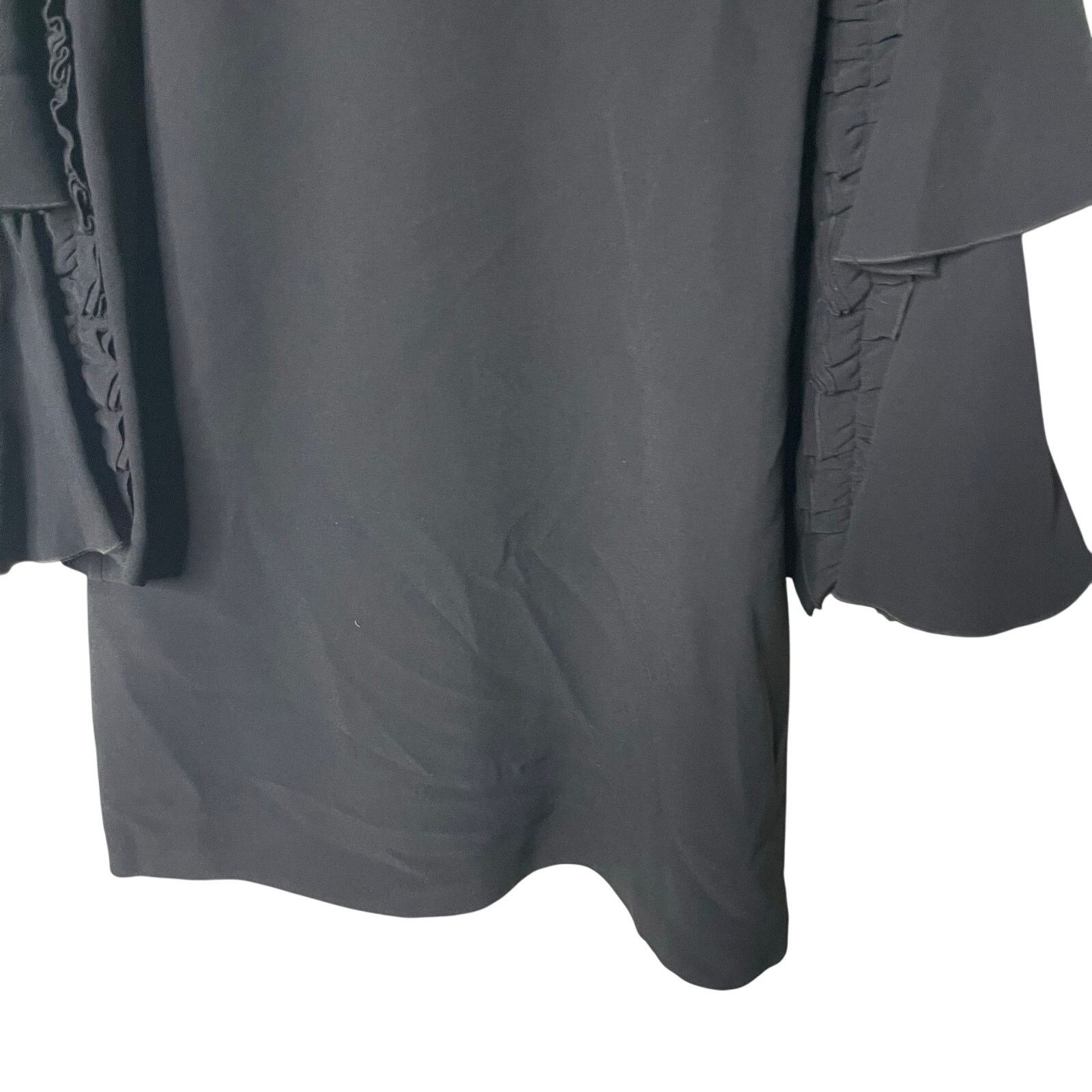 ALEXIS Alexis Black Marianne Tiered Bell-Sleeve Crepe Mini Dress Size M / US 6-8 / IT 42-44 - 8 Thumbnail