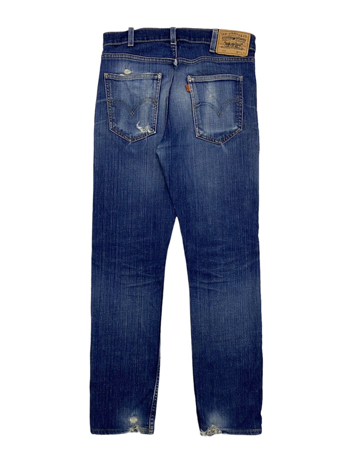 Levi's Levis Big E 605 Orange Tag Distressed Straight Cut Size US 29 - 4 Thumbnail