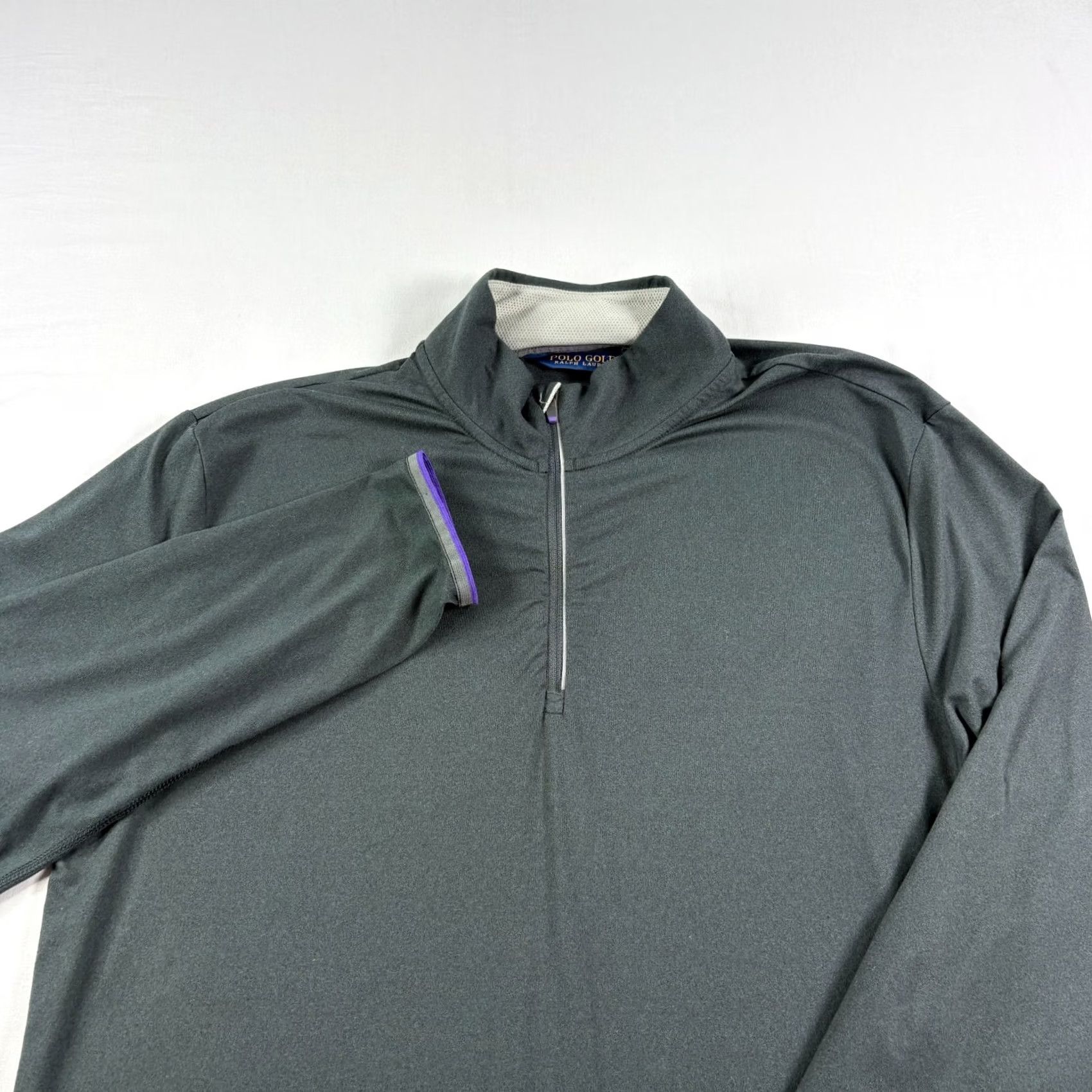 Polo Ralph Lauren Vintage Polo Ralph Lauren Golf Sweatshirt Mens L Gray 1/4 Zip Pullover Stretch Logo Mock Neck Long Sleeve Solid Pattern Golf Size US L / EU 52-54 / 3 - 3 Thumbnail