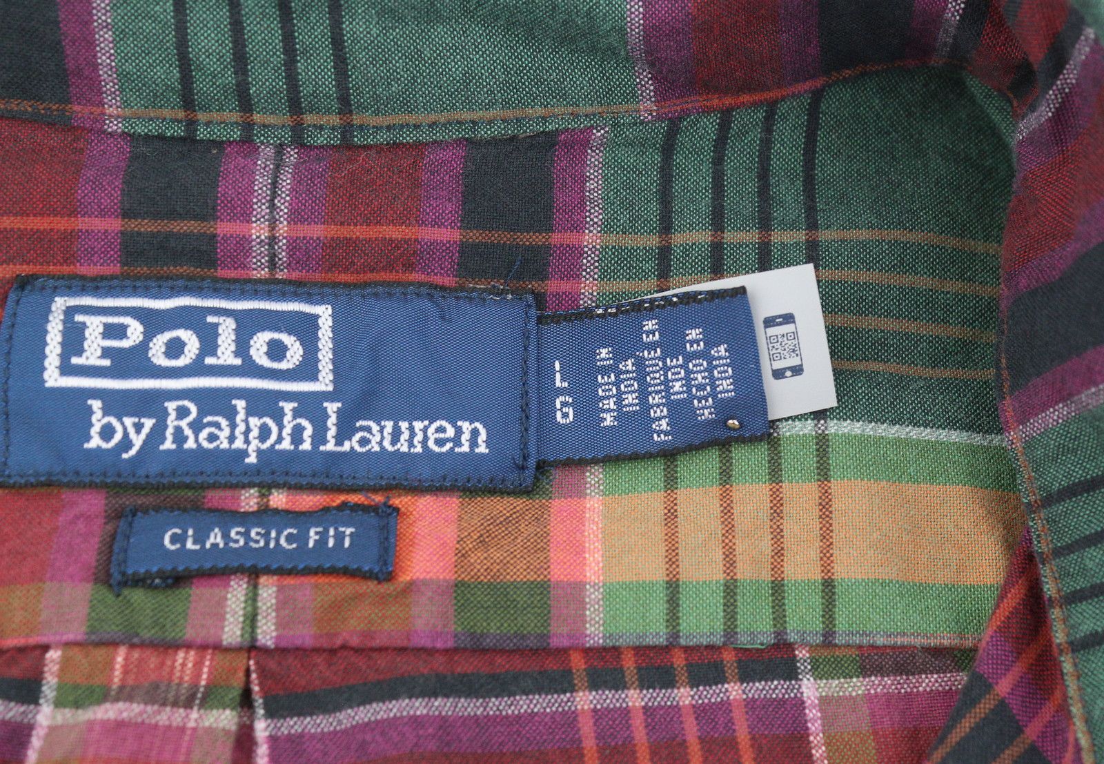 Ralph Lauren L Colourful Check Classic Fit Spread Neck Roll-Up 87030 Size US L / EU 52-54 / 3 - 6 Thumbnail