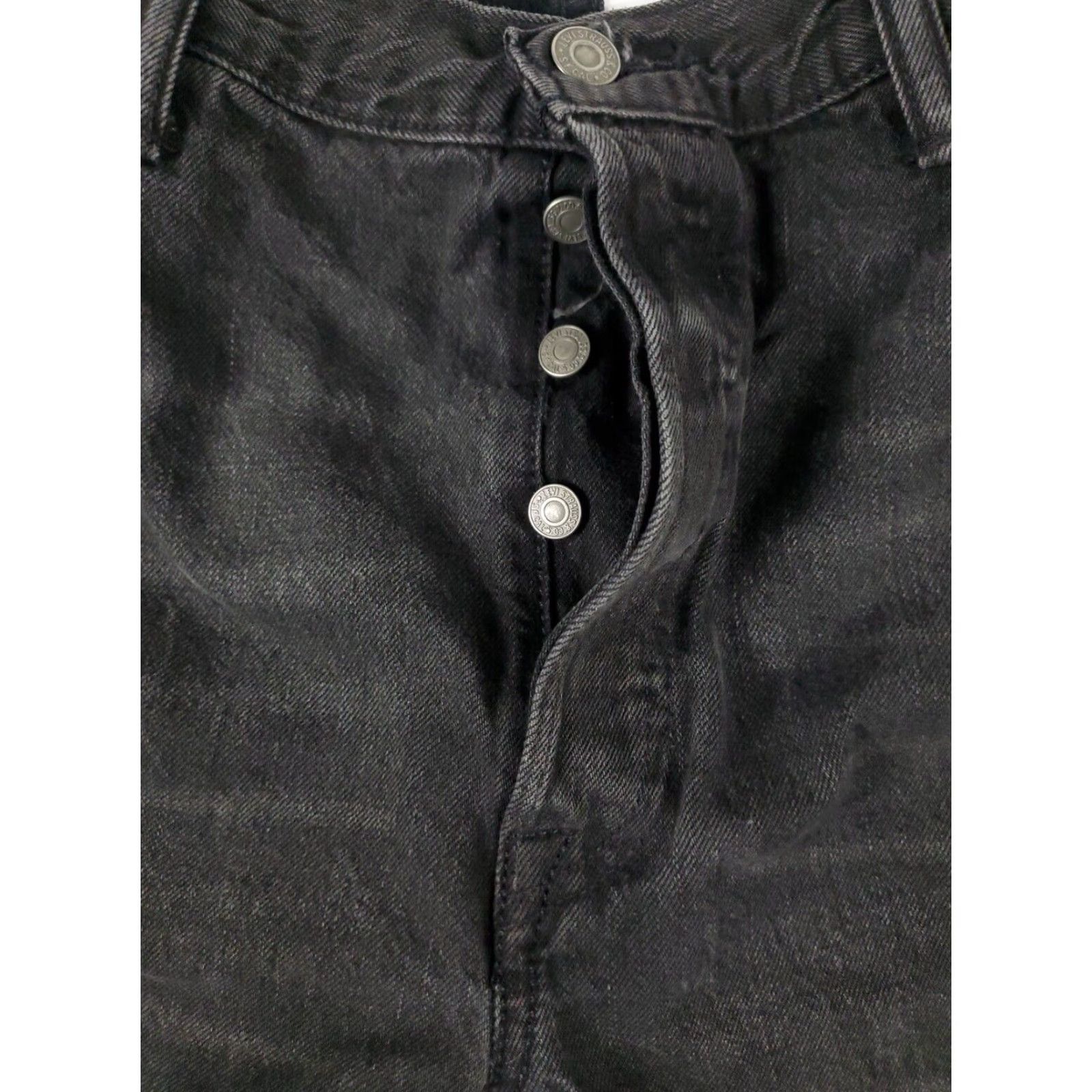 Levi's Levis 501 Mens Straight Leg Jeans 36x34 Gray Cotton 5-Pocket Button Fly Regular Fit Size US 36 / EU 52 - 6 Thumbnail