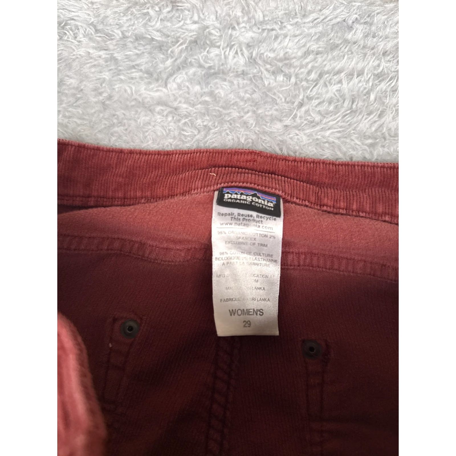 Patagonia Patagonia Pants Womens Slim Straight Corduroy 29 Red Organic Cotton Spandex Casual Pockets Logo Jeans Size 29" - 6 Thumbnail