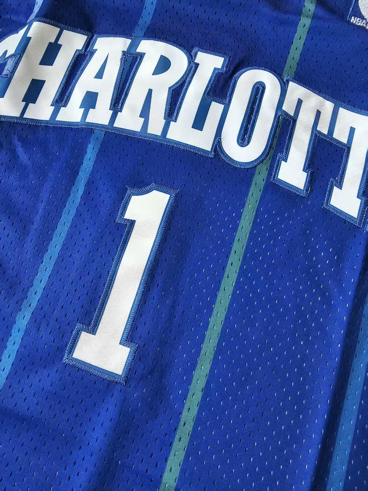 NBA 19994 95 Charlotte Hornets #1 Muggsy Bogues Jersey Size US XL / EU 56 / 4 - 5 Thumbnail