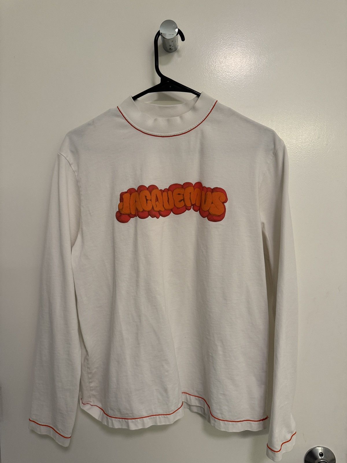 Jacquemus Jacquemus Long Sleeve Paste Logo T-Shirt in White Size US XS / EU 42 / 0 - 1 Thumbnail