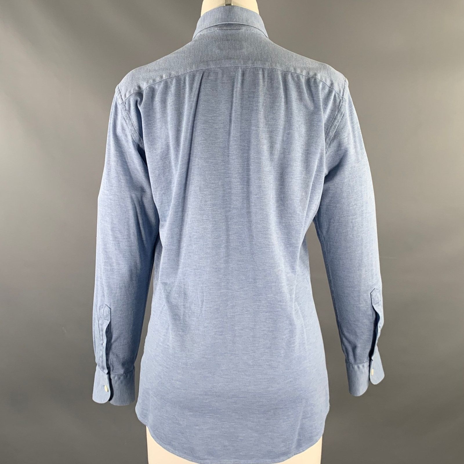 Other ZEGNA Size S Blue Heather Button Down Long Sleeve Shirt Size US S / EU 44-46 / 1 - 3 Thumbnail
