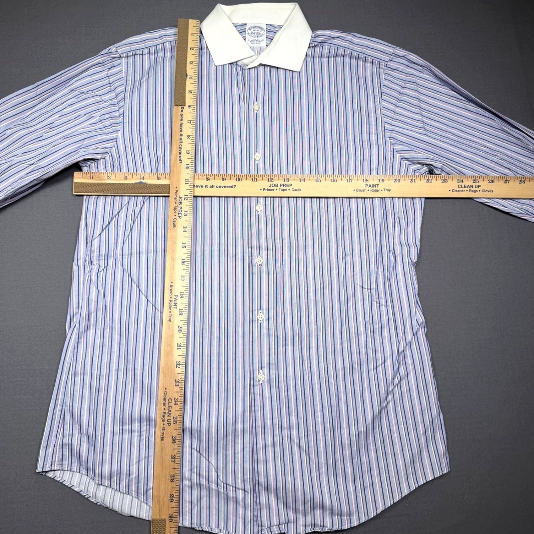 Brooks Brothers Brooks Brothers Shirt Mens Large 16 33 Blue Stripe Long Sleeve Slim Fit USA Size US L / EU 52-54 / 3 - 3 Thumbnail