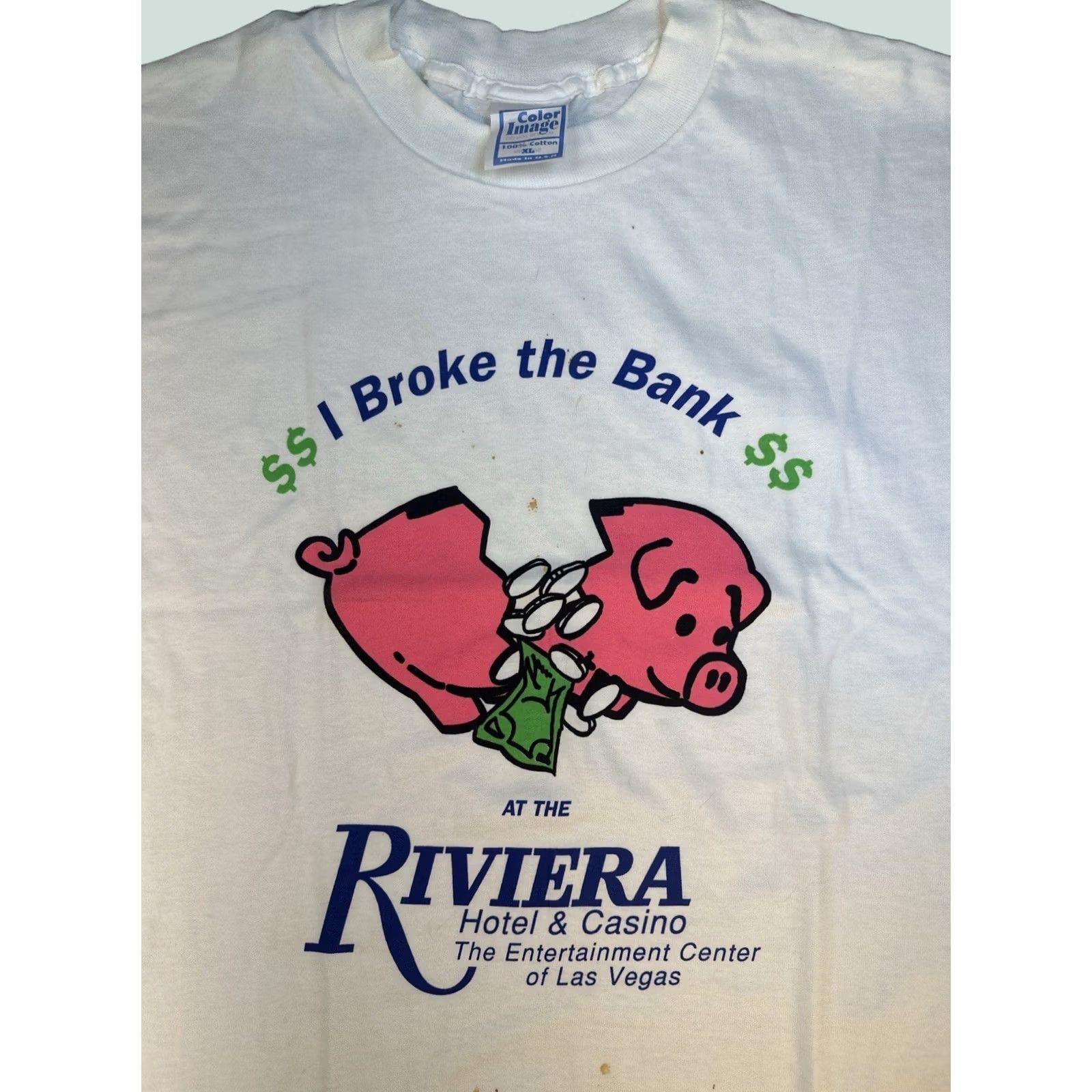 Rivieras VINTAGE Riviera Las Vegas T Shirt XL USA 90s Single Stitch Casino Mens White XL USA 90s Riviera Casino T-Shirt Size US XL / EU 56 / 4 - 1 Thumbnail