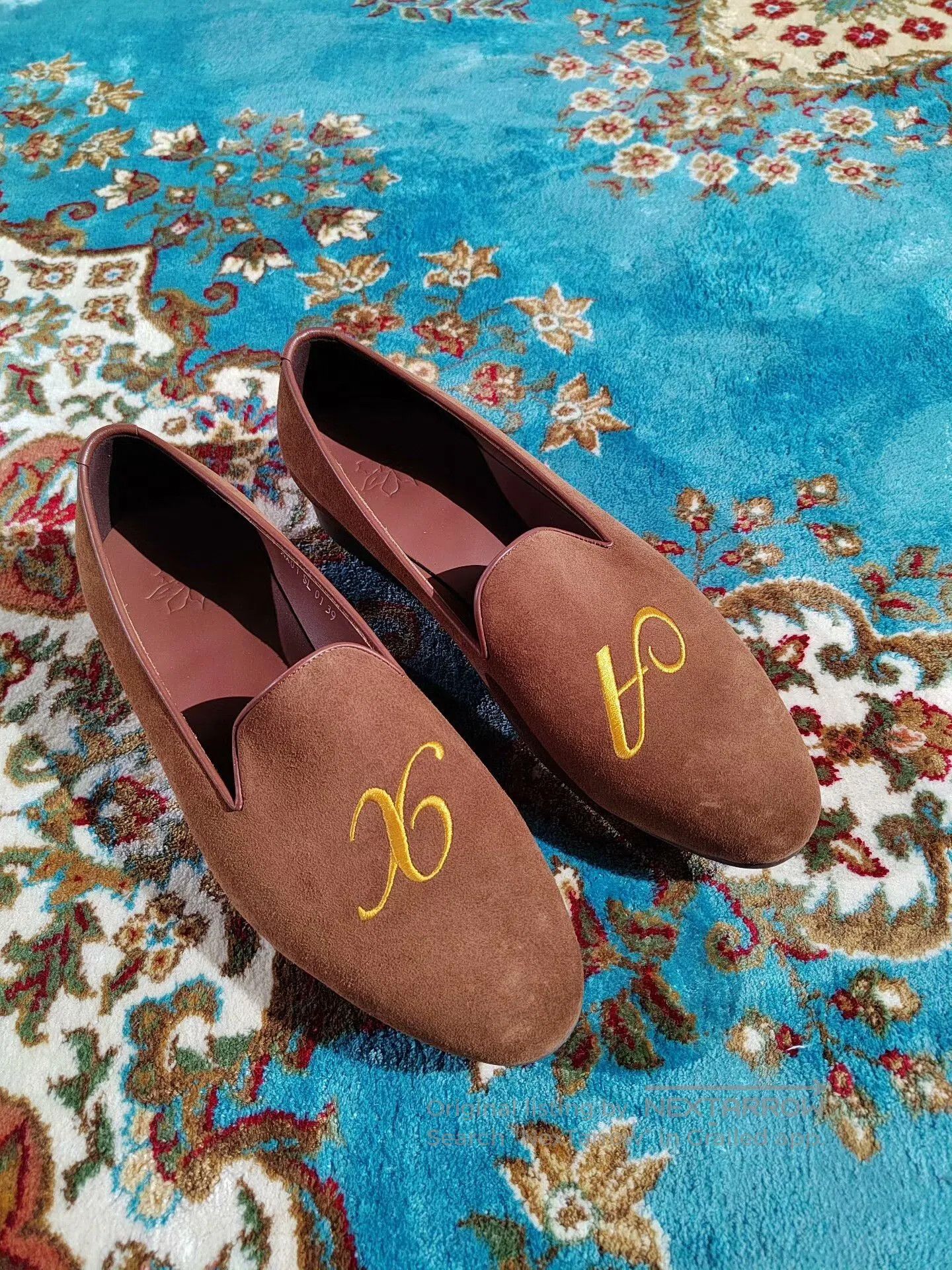 Loro Piana Italian Handmade Embroidered Mule Shoes. Size US 8 / IT 38 - 1 Thumbnail