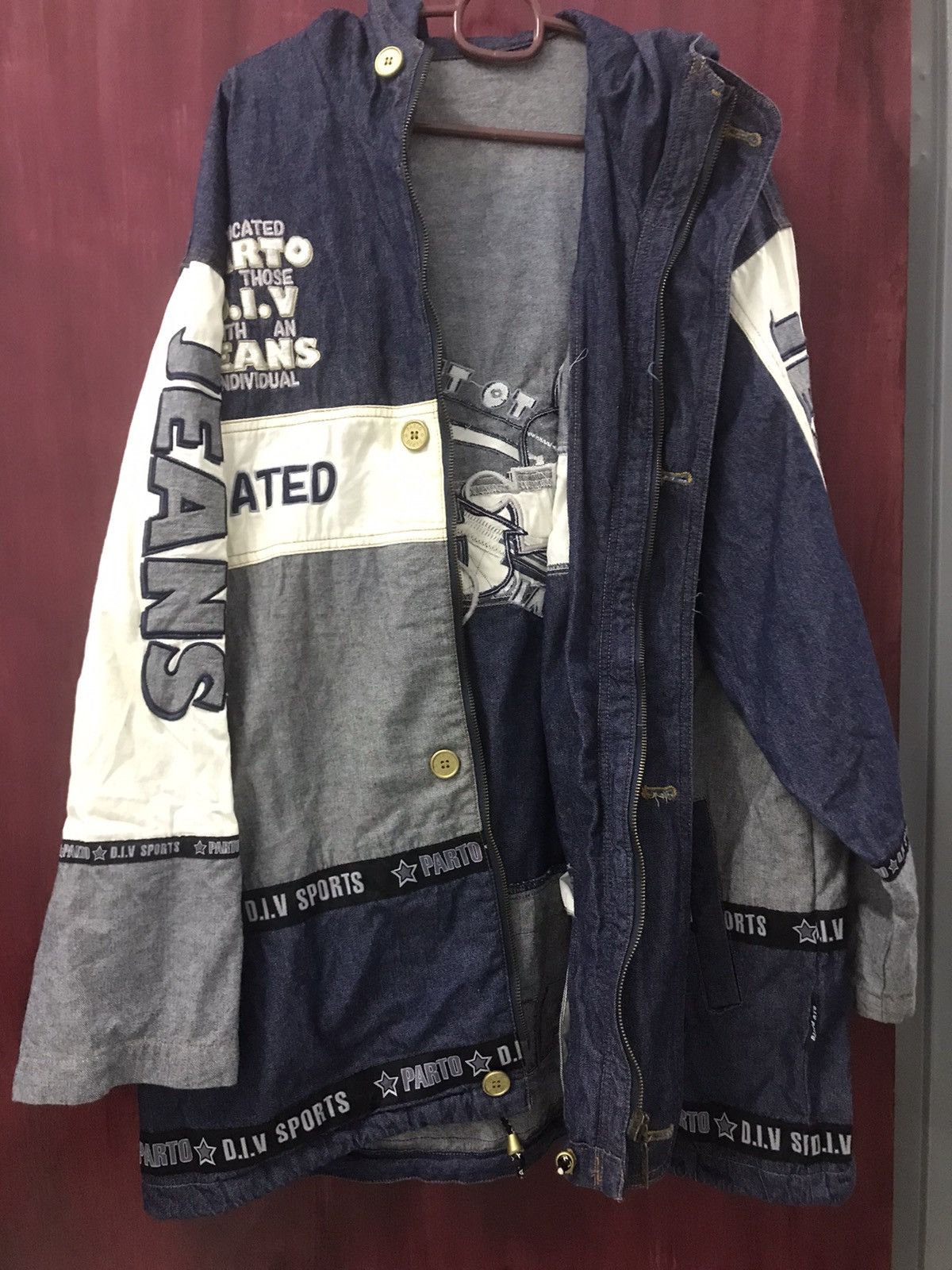 American Rag VINTAGE PARTO DENIM JACKET HOODIE Size US XXL / EU 58 / 5 - 2 Thumbnail