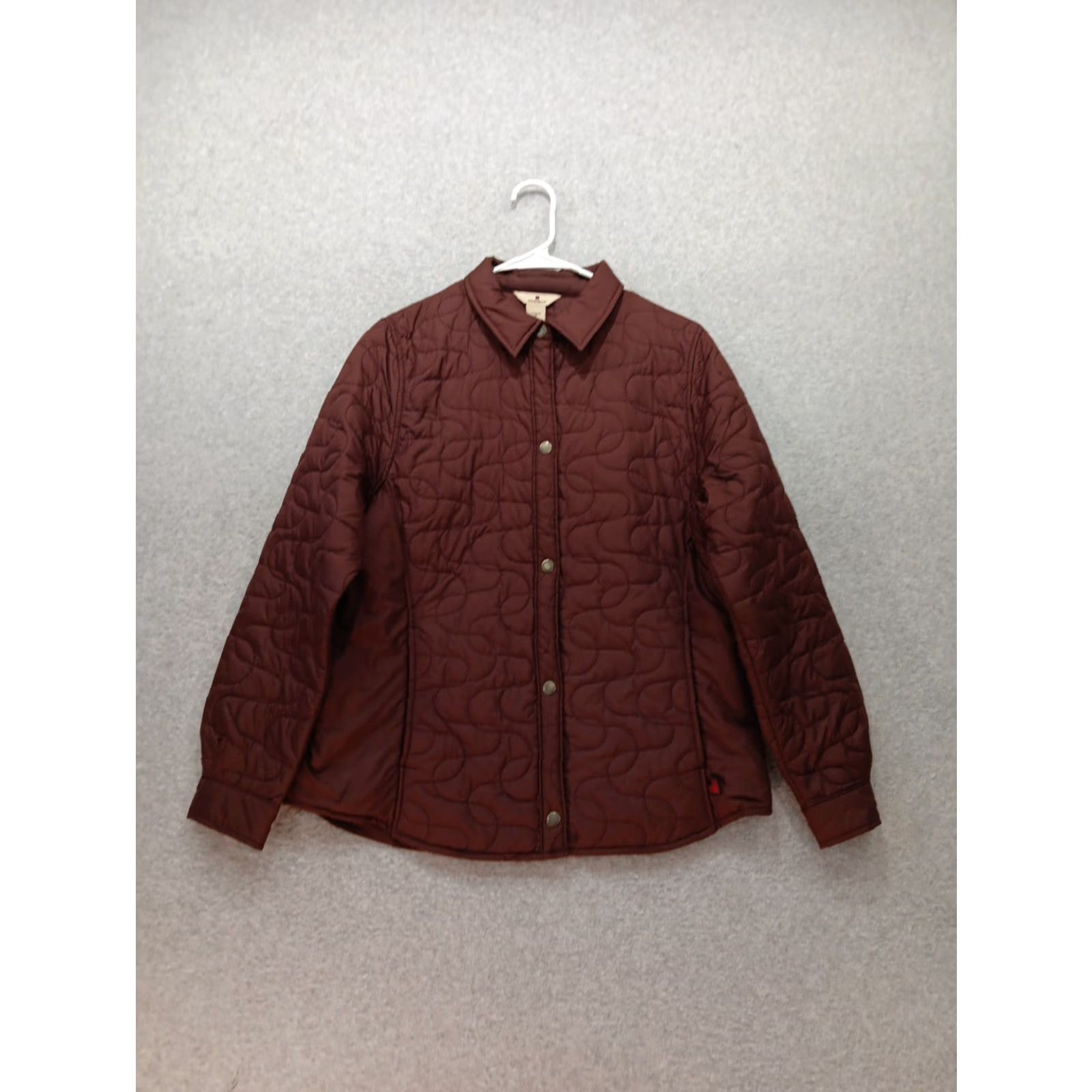 Vintage Woolrich Jacket Women M Red Cabernet Quilted Woolshell Button Snap Mid-Length Classic Casual Size M / US 6-8 / IT 42-44 - 2 Thumbnail