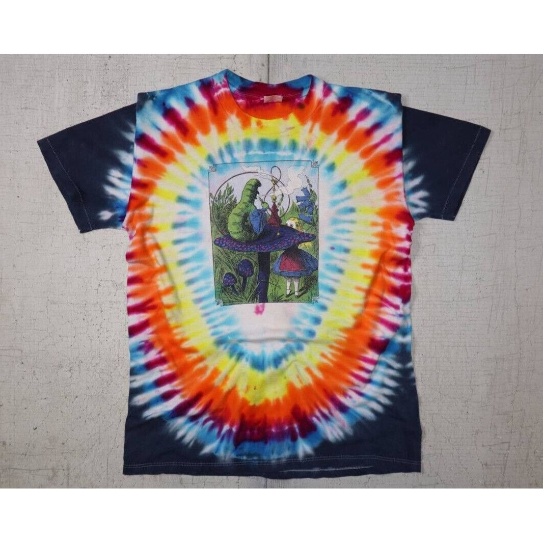 Vintage Vintage 80s Alice In Wonderland Tie dye T-shirt Sz Large Size US L / EU 52-54 / 3 - 1 Thumbnail