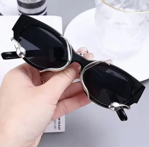 Other Steampunk Rectangle Sunglasses for Women New Small Frames Pu Size ONE SIZE - 2 Thumbnail