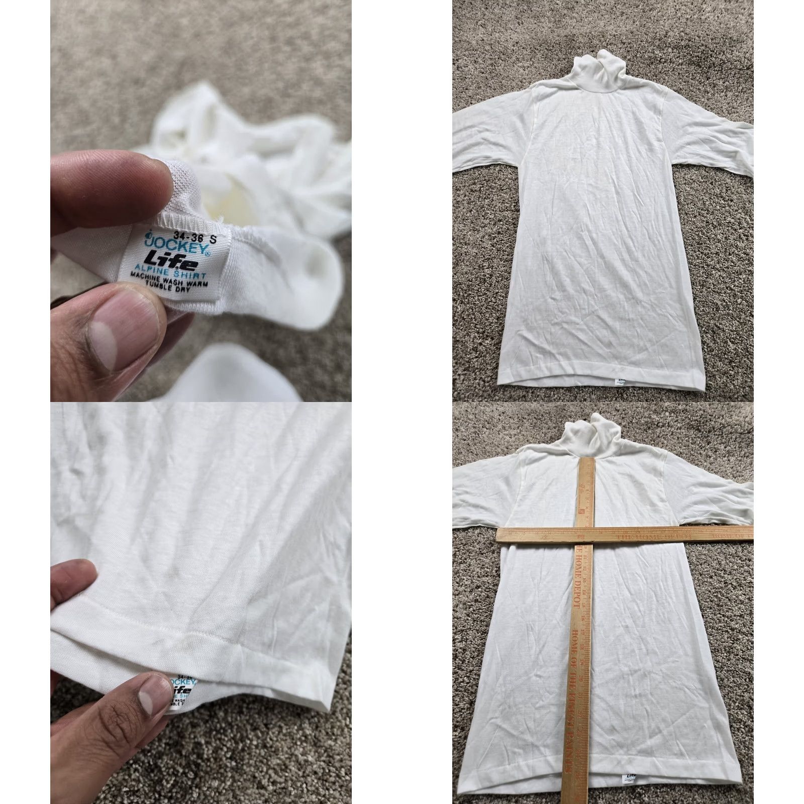 Jockey VINTAGE Jockey Life Alpine Shirt Mens Small White Turtleneck Long Sleeve USA 70s Size US S / EU 44-46 / 1 - 8 Thumbnail