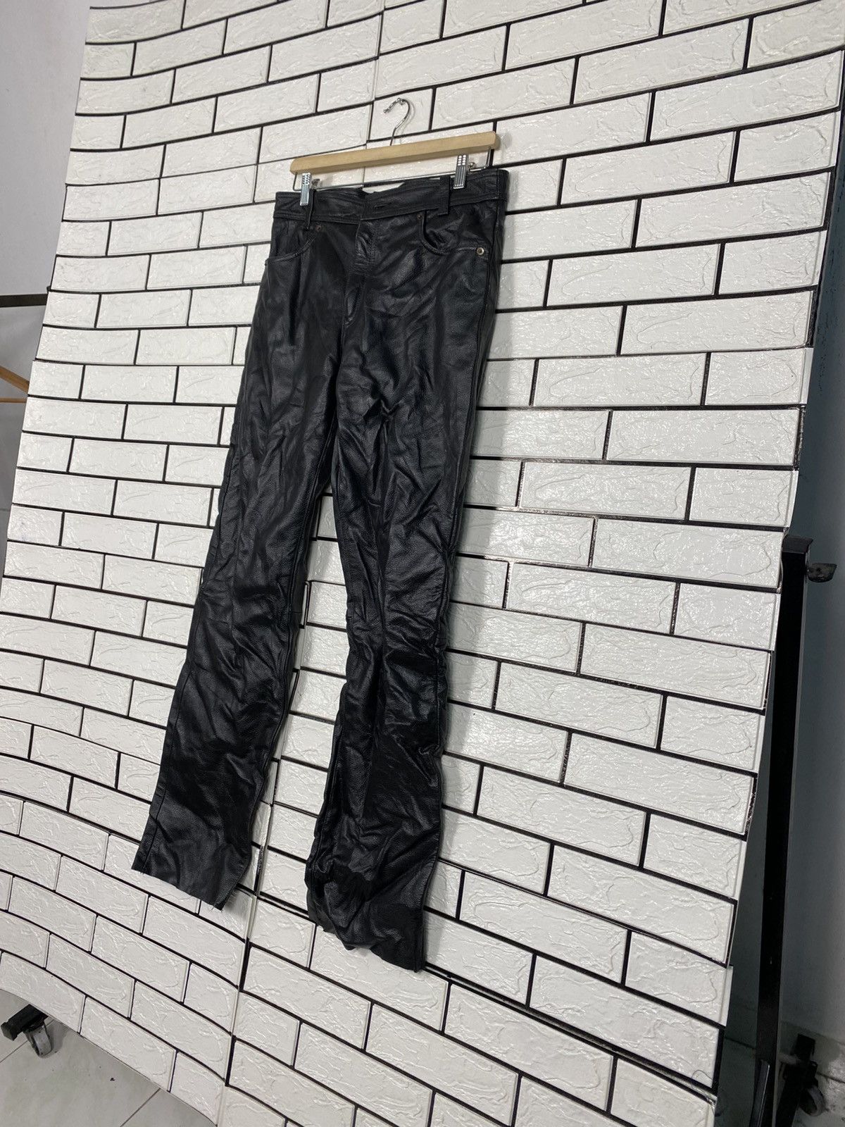 Japanese Brand Vintage Racing Genuine Leather Pants 501 Issey Miyake Size US 30 / EU 46 - 3 Thumbnail