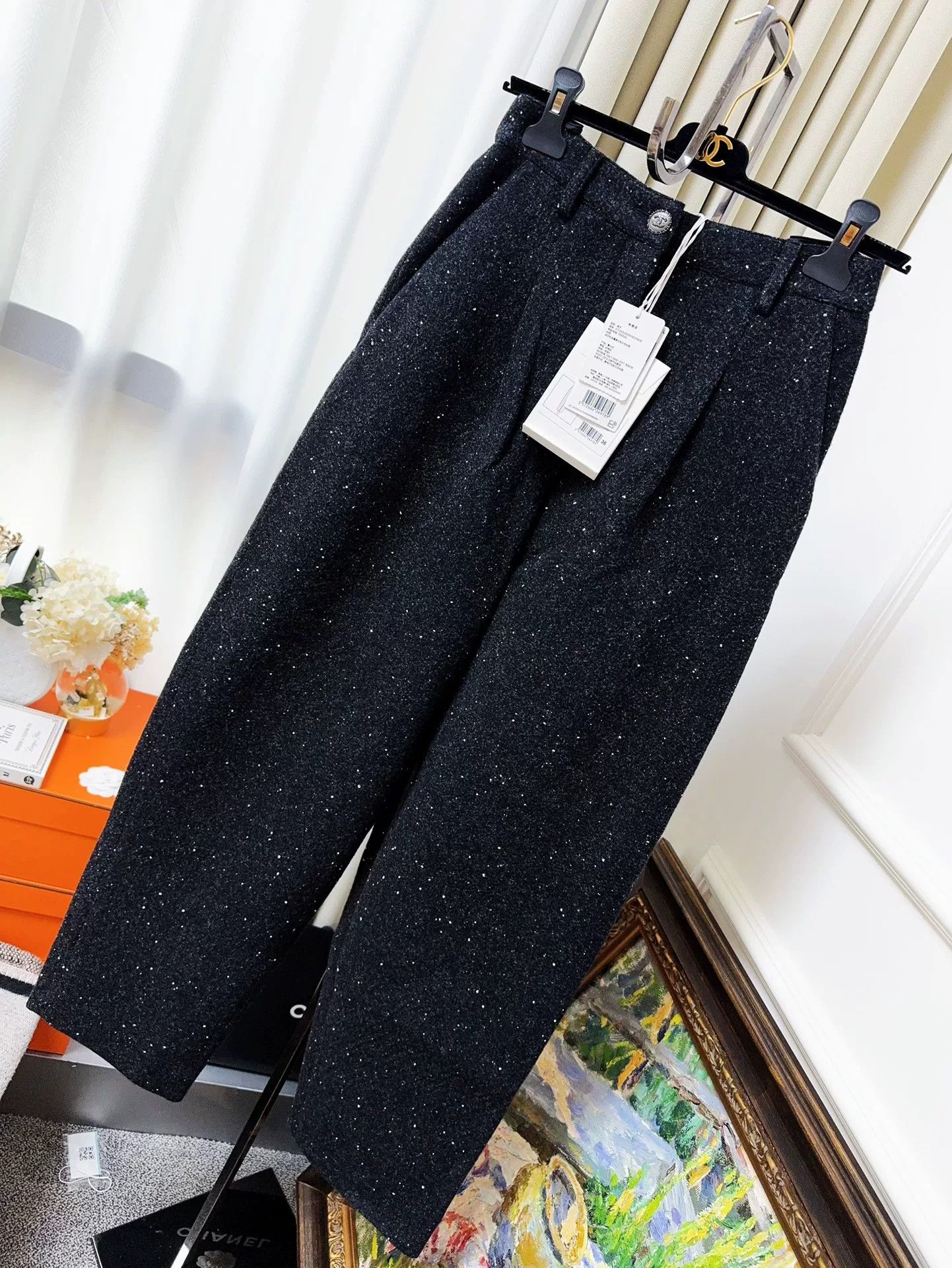 Chanel Chanel 21B Black Tweed Long Pants Size US 36 / EU 52 - 1 Thumbnail