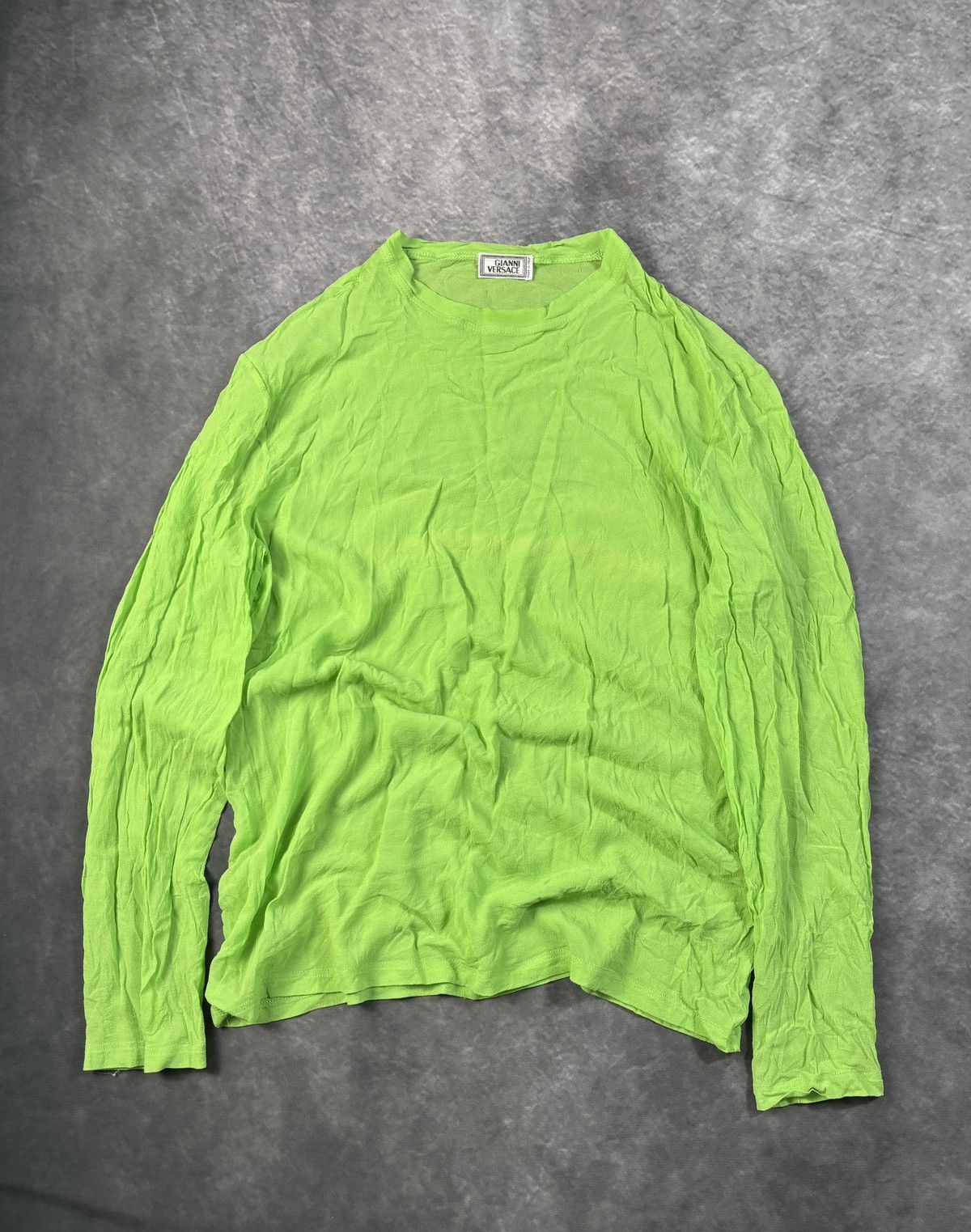 Versace × Vintage Vintage Gianni Versace Mesh Longsleeve Sheer Brat Viscose Size US S / EU 44-46 / 1 - 1 Thumbnail