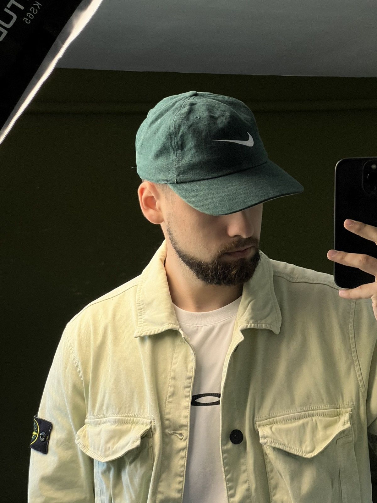 Nike × Vintage Vintage 1990s Nike Green Hat Y2K Rare Adjustable Strapback Size ONE SIZE - 2 Thumbnail