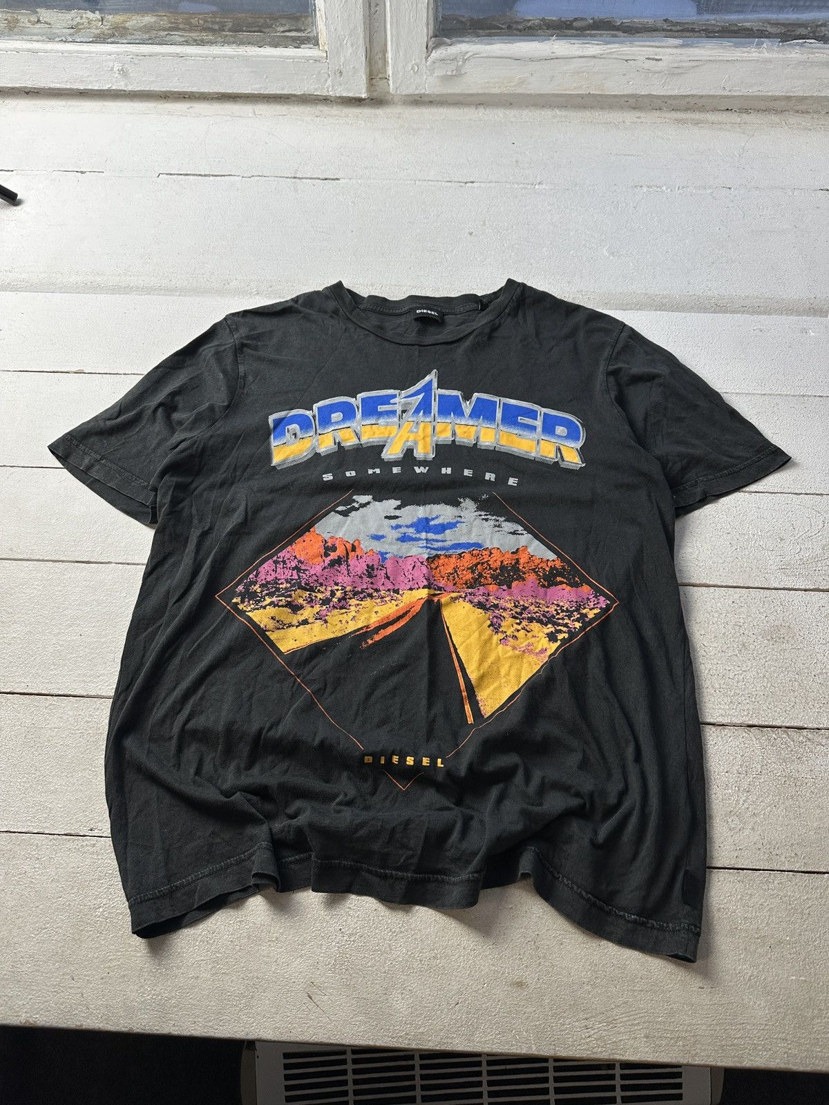 Diesel 🚨DIESEL DREAMER SOMEWHERE AVANT GARDE VNTG BIG LOGO Y2K TEE Size US M / EU 48-50 / 2 - 1 Thumbnail