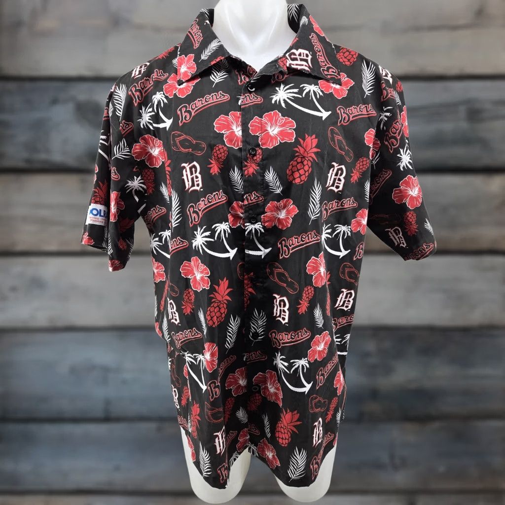 Vintage VINTAGE Birmingham Barons Hawaiian AOP Promo Button Up Shirt Size XL Success Brands Size US XL / EU 56 / 4 - 1 Thumbnail