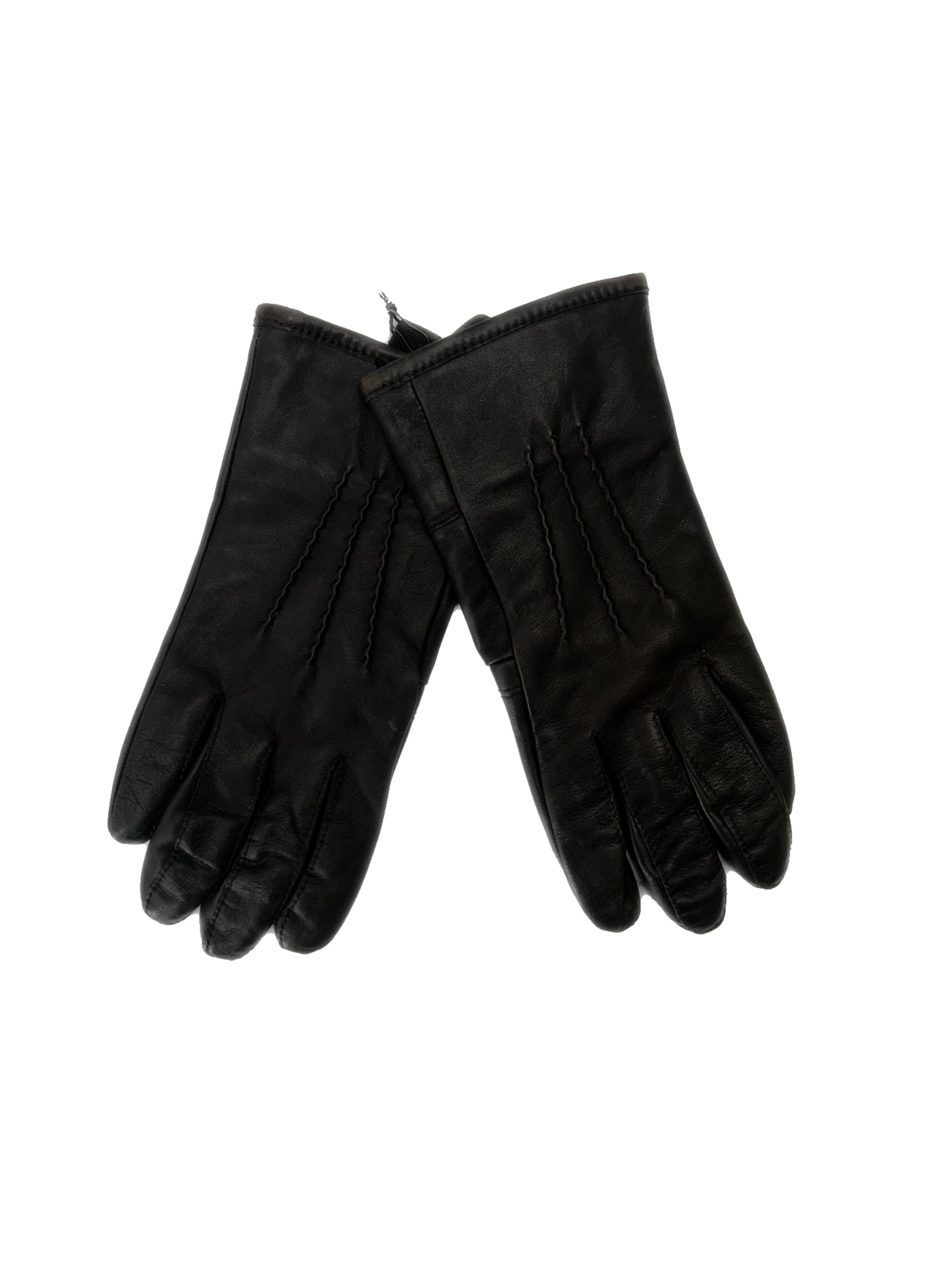 CLOSED Closed Brown Leather Gloves With Lining Size 32 - 1 Thumbnail