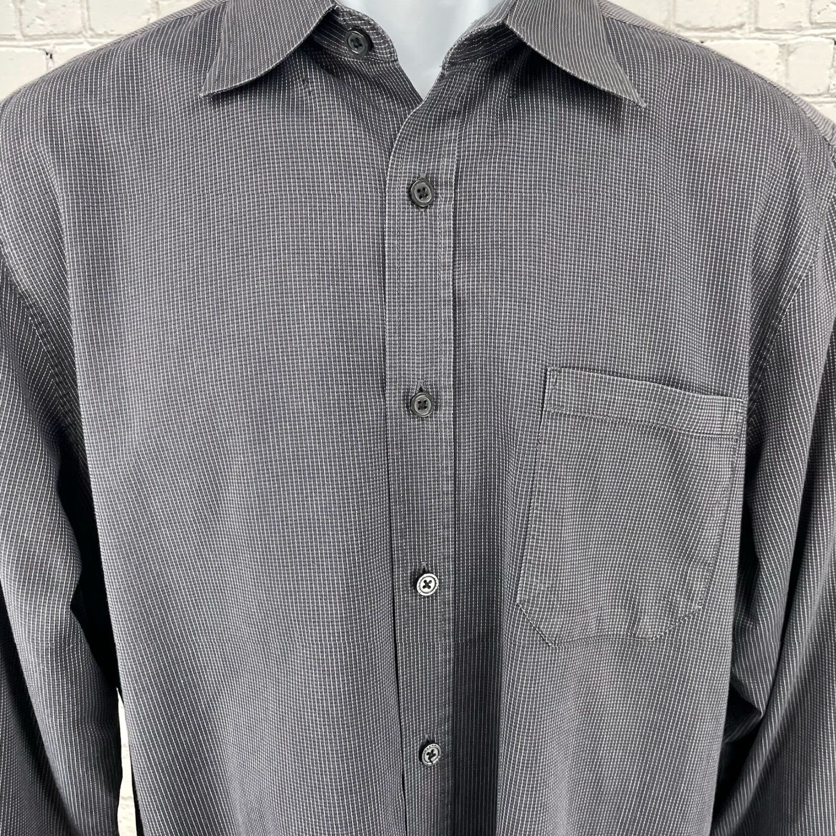 Joseph Abboud Joseph Abboud Gray Button Down Shirt Medium Long Sleeve Casual Business Mens Size 40R - 7 Thumbnail