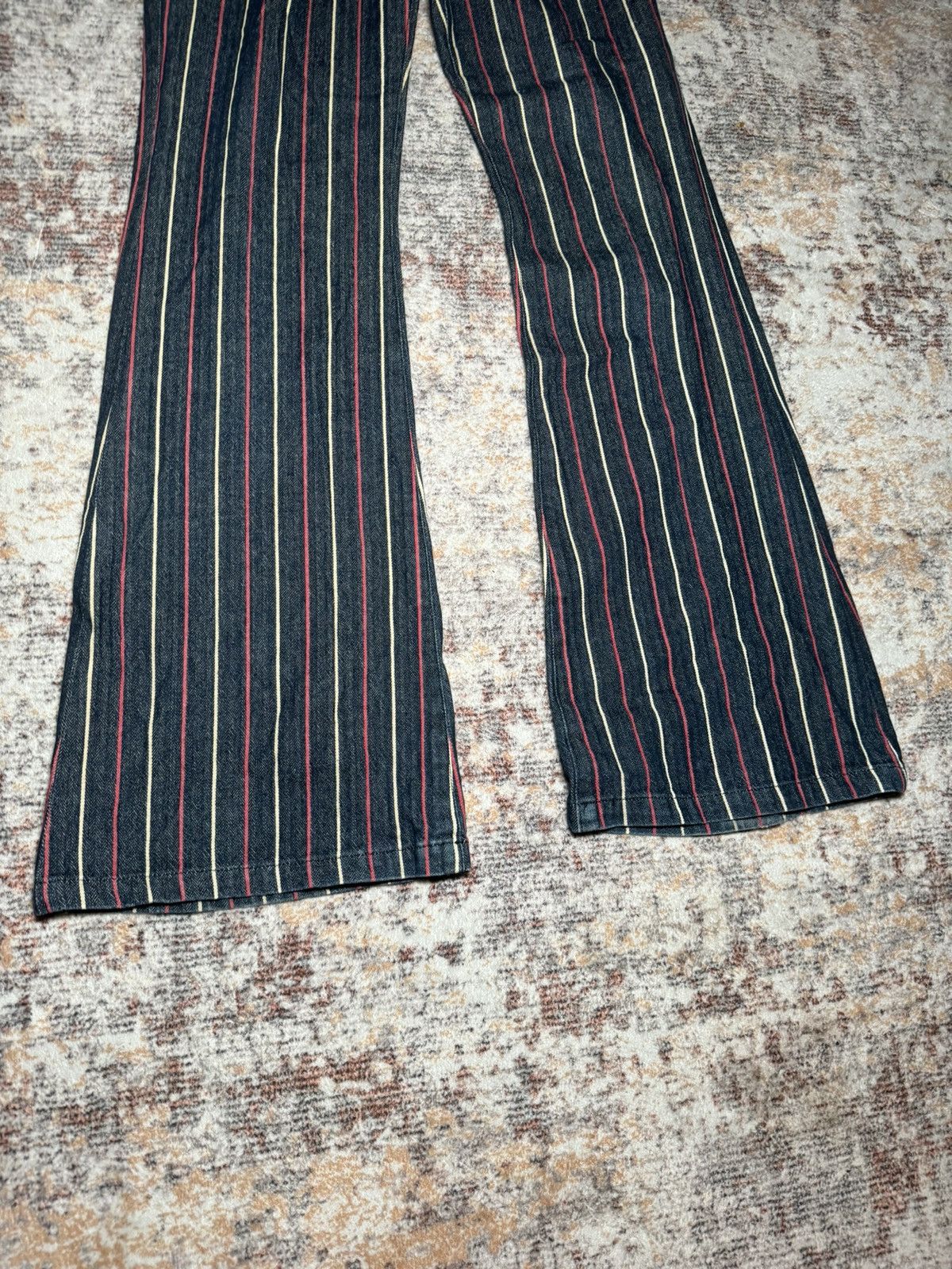 Tornado Mart Tornado Mart Pinstripe Flare Denim Size US 29 - 4 Thumbnail