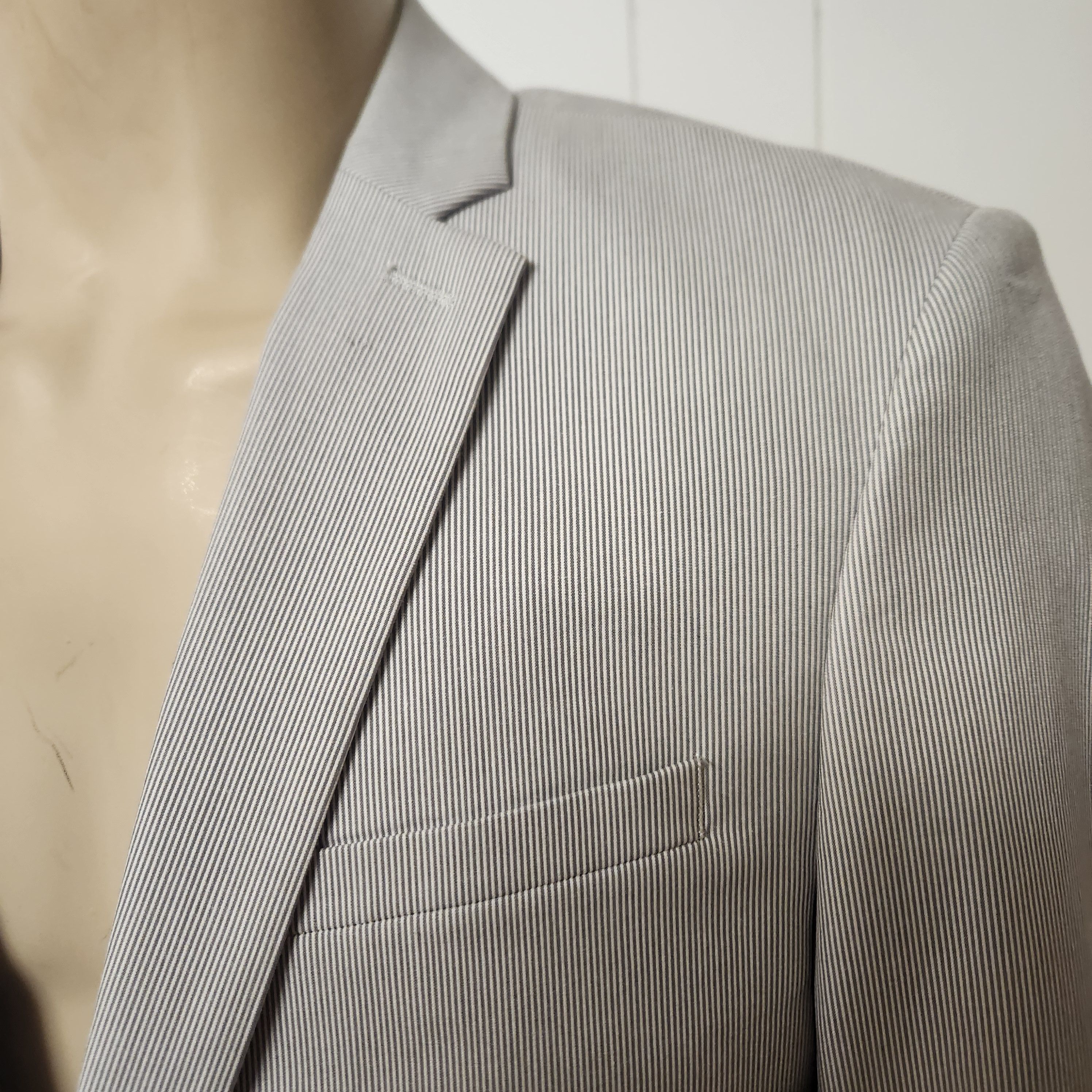 Express NWT sport coat 42L Express cotton seersucker stripe Size 42L - 4 Thumbnail