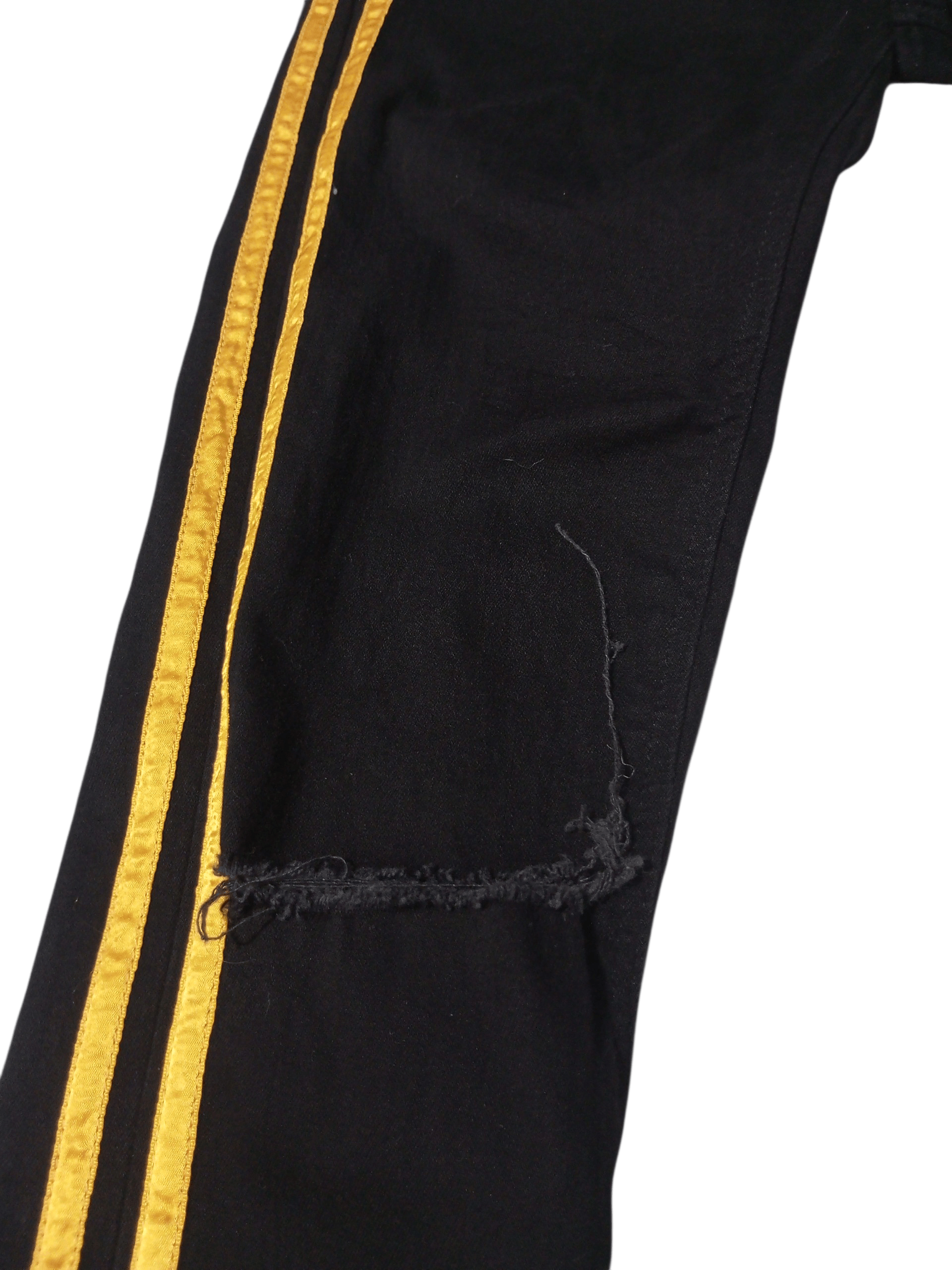Vanquish Black by vanquish distressed yellow stripe denim stretch Size US 28 / EU 44 - 2 Thumbnail