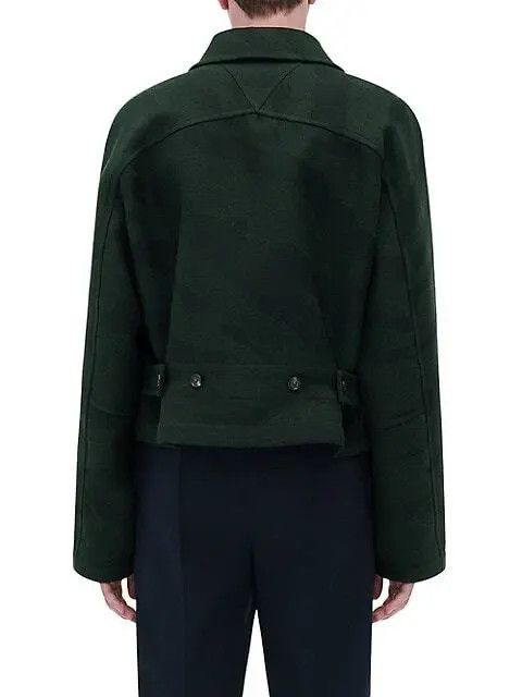 Bottega Veneta o1bcso1str0324 Tiger Striped Wool Kimono Jacket Dark Green Size US M / EU 48-50 / 2 - 4 Thumbnail