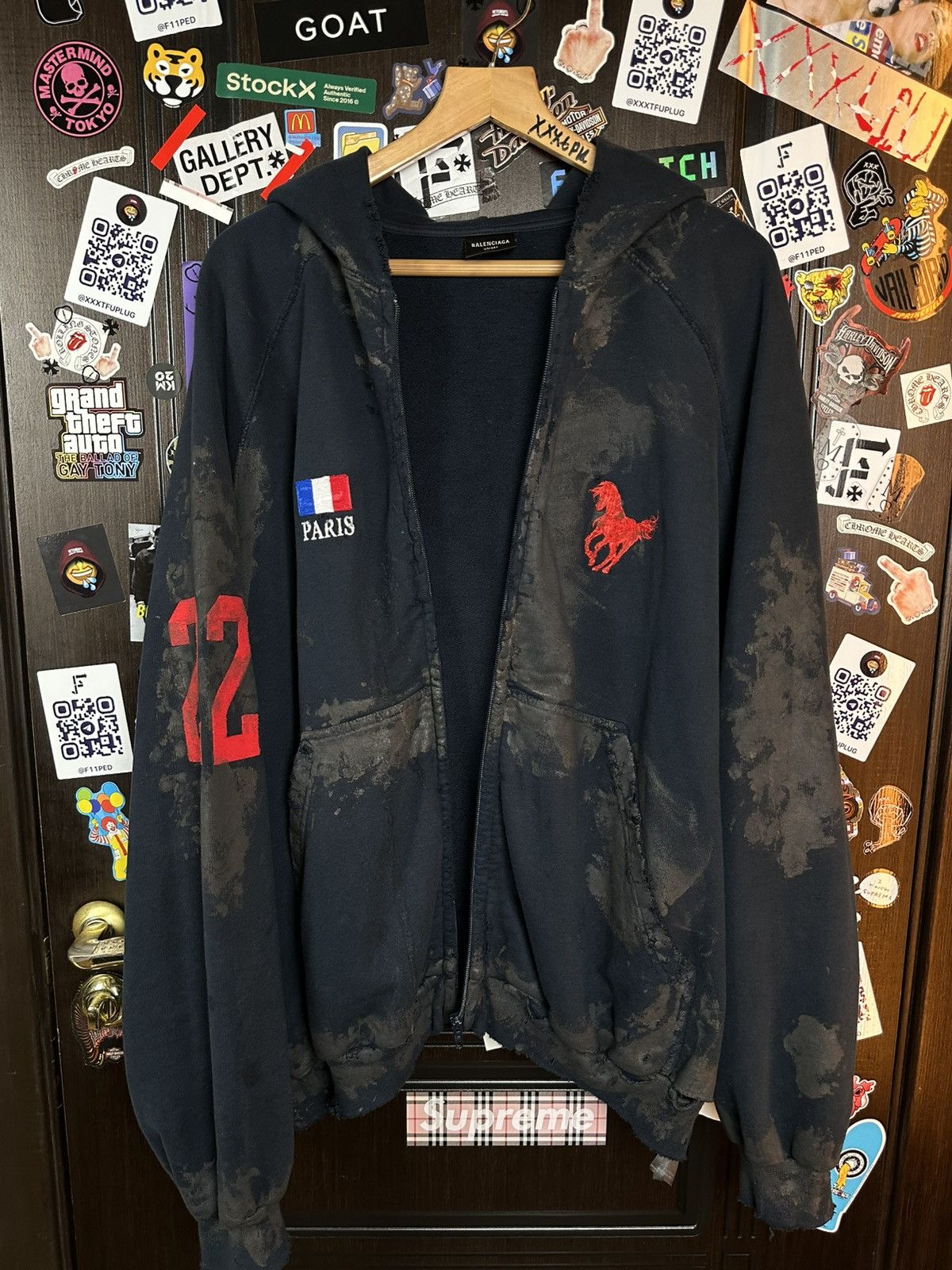 Balenciaga Balenciaga SS22 Dirty Polo Zip-Hoodie | Grailed