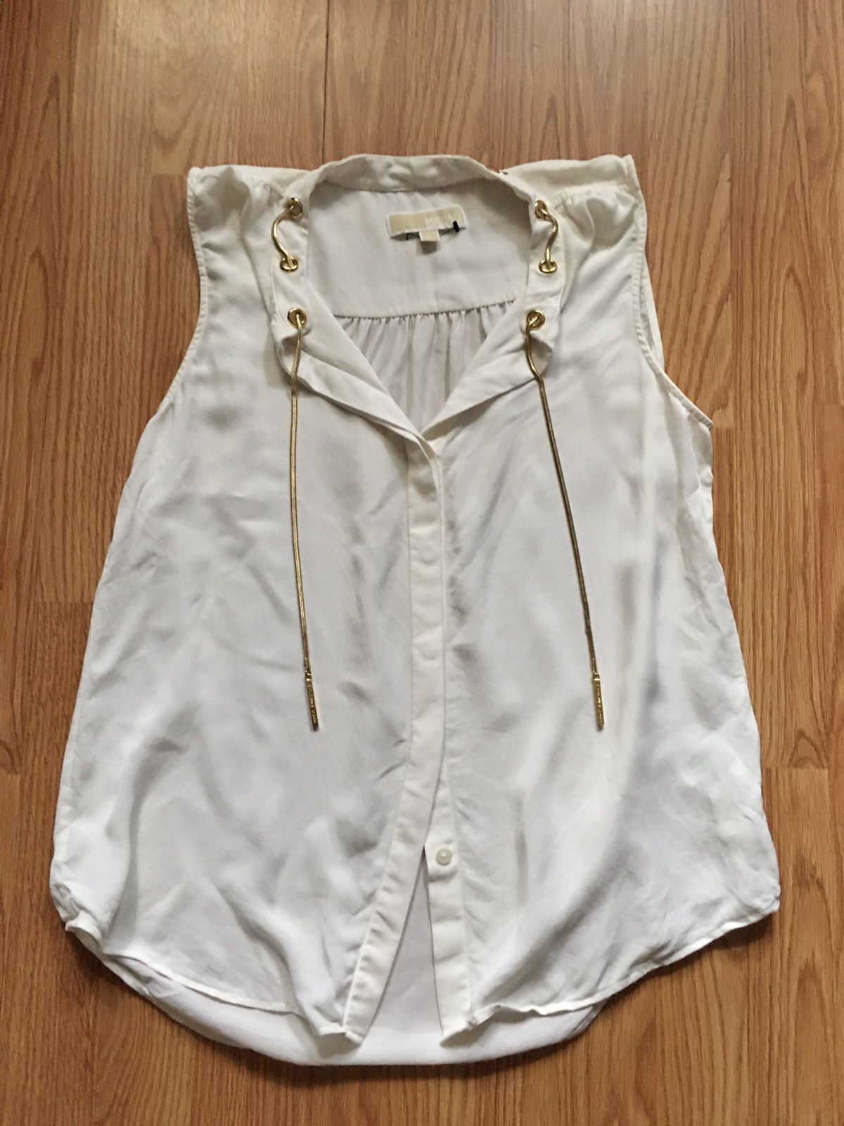 Michael Kors Michael Kors Chain-Neck Silk Blouse Sleeveless Size L Size L / US 10 / IT 46 - 7 Thumbnail