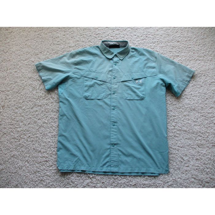 Under Armour Under Armour Shirt Mens Extra Large Blue Heat Gear Button