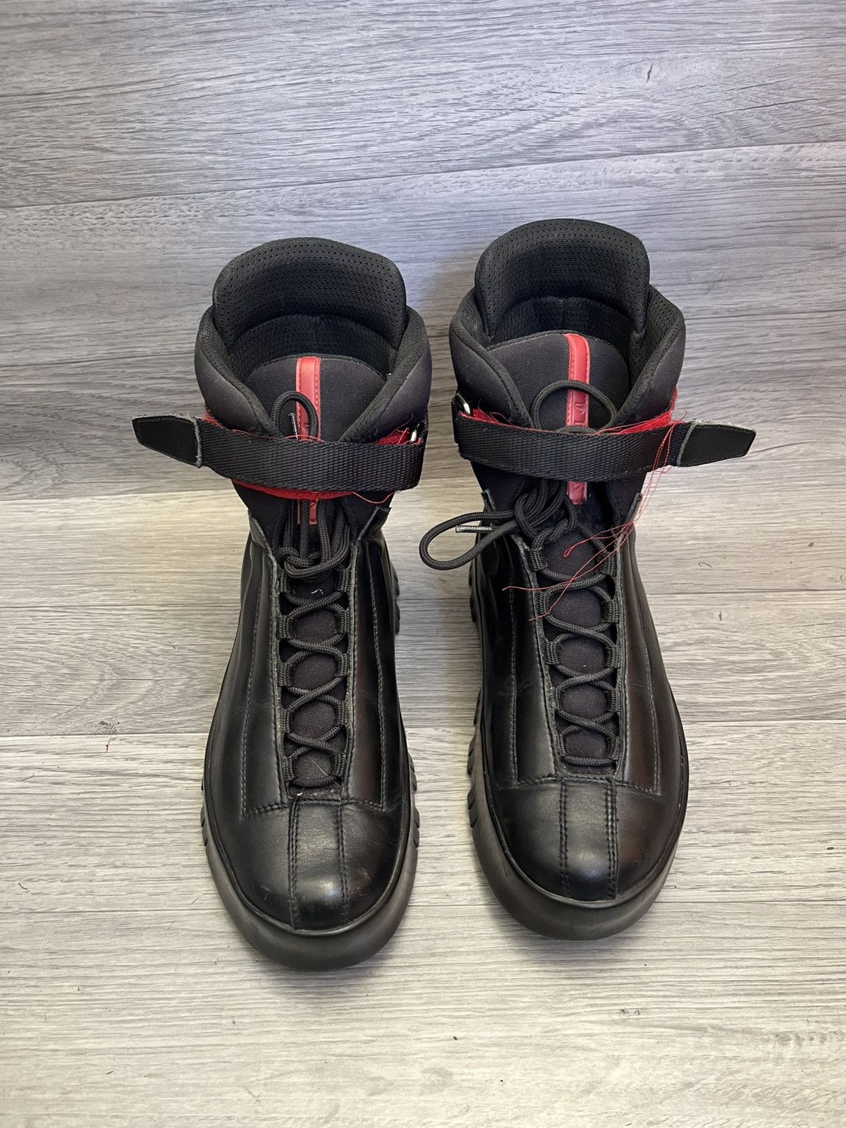 Prada Vintage 00's Prada linea rossa platform rubber sole sz 38.5 Size US 8.5 / IT 38.5 - 2 Thumbnail