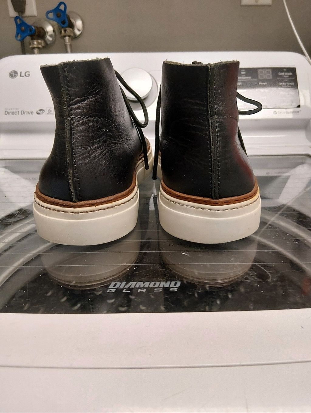 Cos COS Black Leather Lace-Up Chukka Boots with White Sole Size US 9 / EU 42 - 5 Thumbnail
