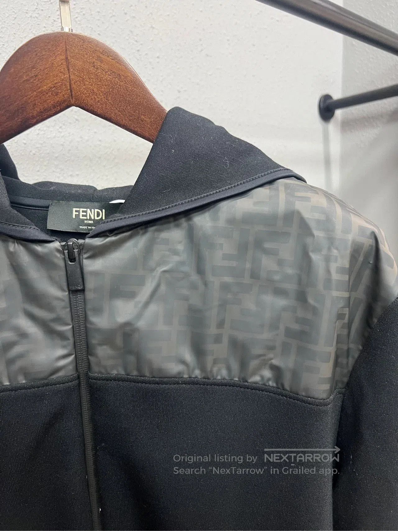 Fendi Fendi Black Zucca Logo Patchwork Hoodie. Size US XXL / EU 58 / 5 - 3 Thumbnail