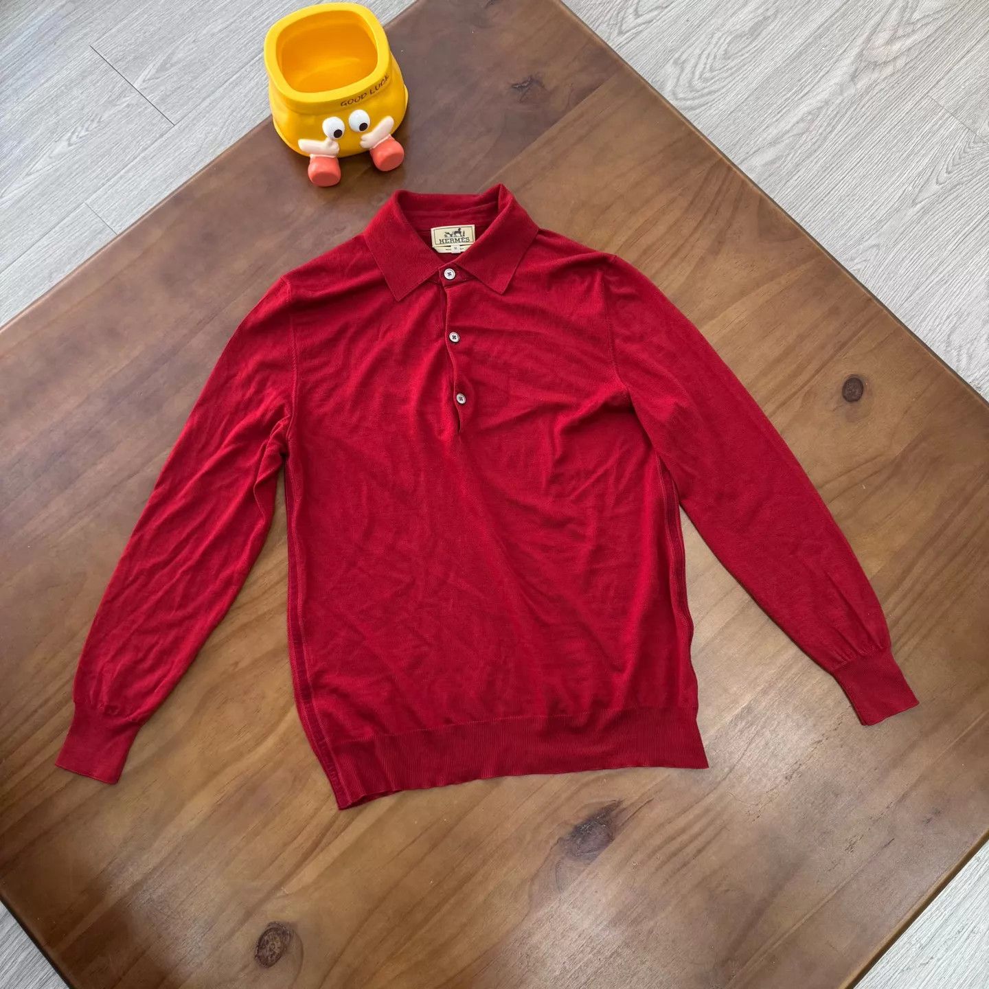 Hermes Hermès Wool Knit Polo Shirt Red Like New M Size M / US 6-8 / IT 42-44 - 1 Thumbnail