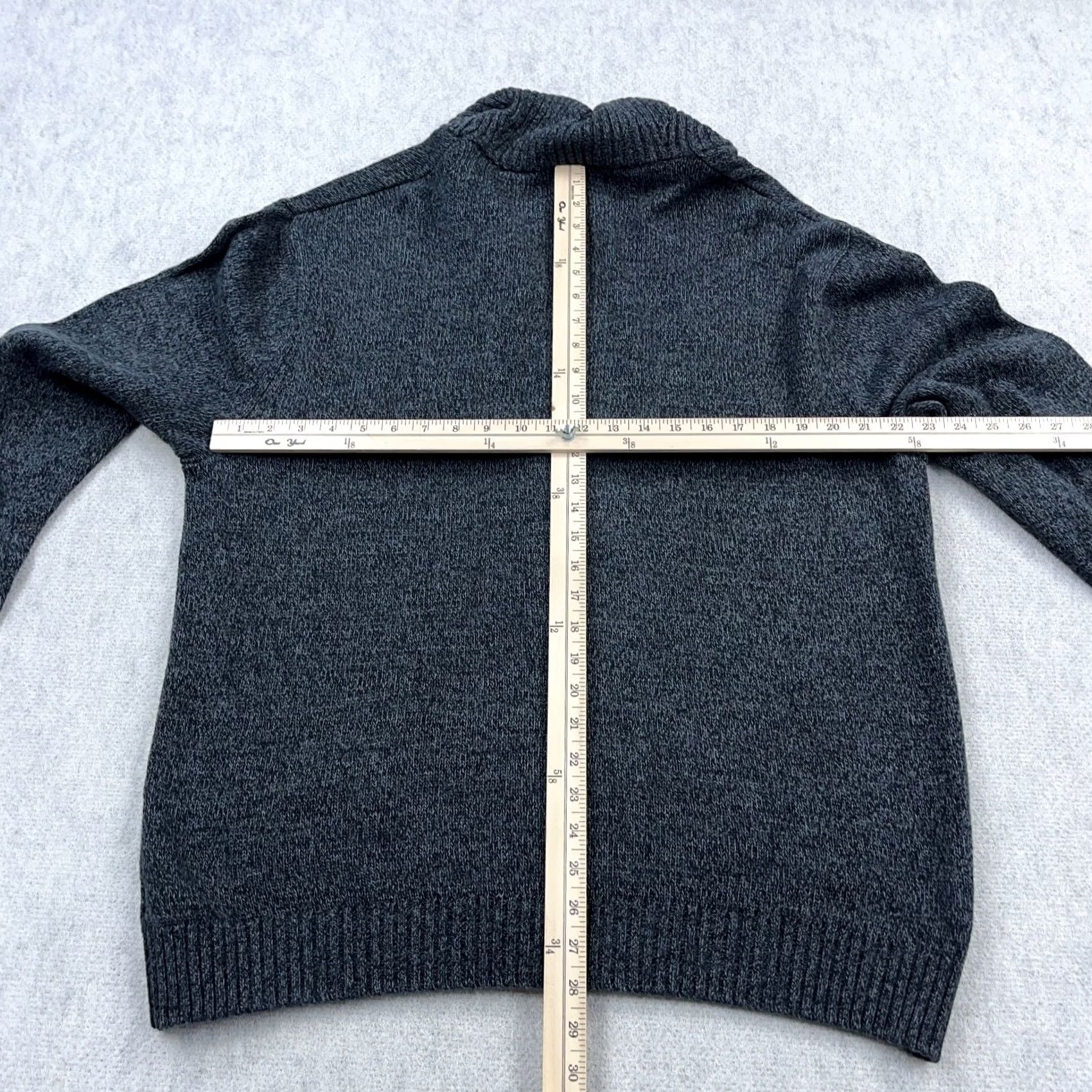 Chaps Chaps Cardigan Sweater Men XL Gray Heavy Knit Shawl Neck Ribbed Grandpa Cottage Size US XL / EU 56 / 4 - 5 Thumbnail