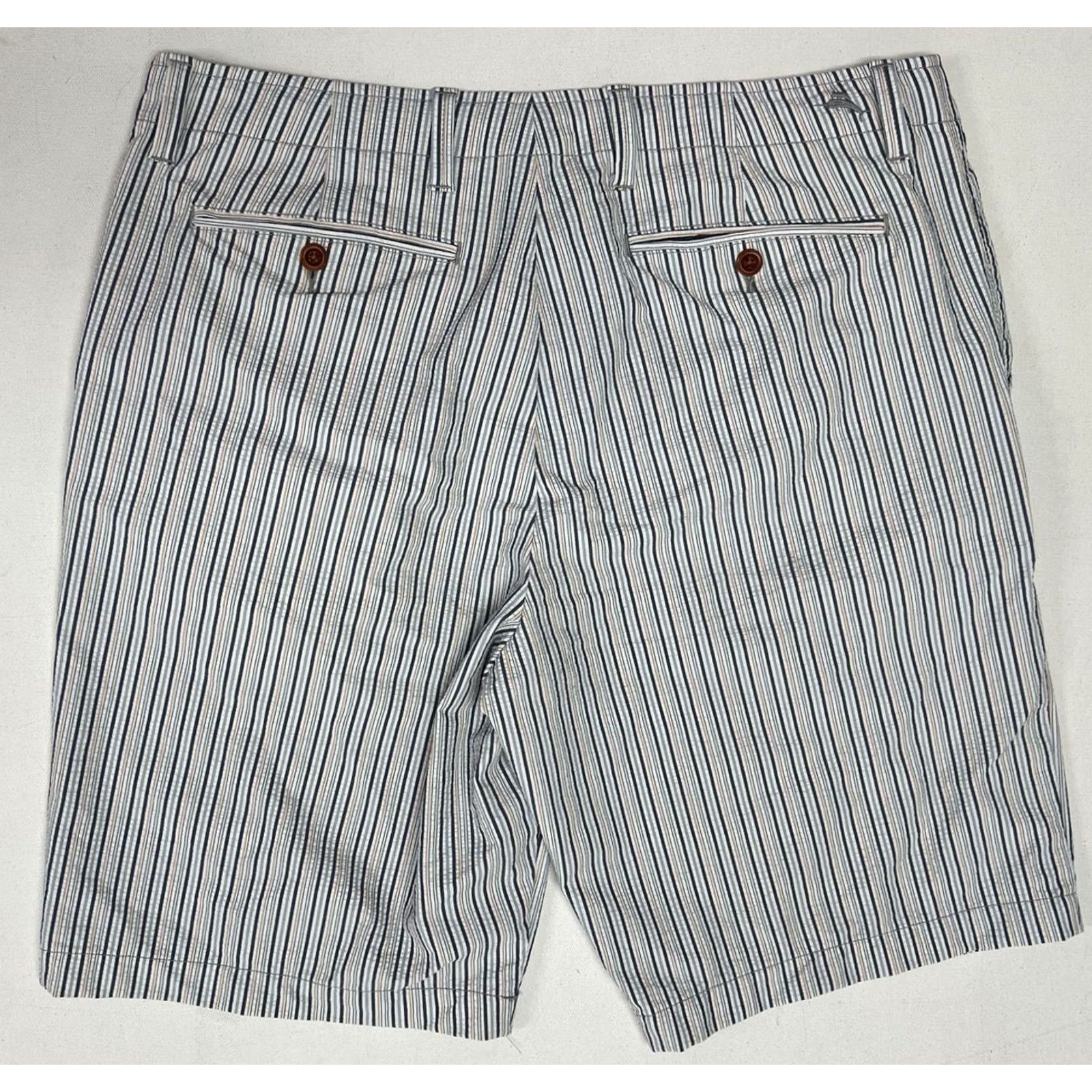 Tommy Bahama Tommy Bahama Shorts Mens Size 34 Chino Flat Front Striped White Seer Sucker Beach Casual Vintage: No Size US 36 / EU 52 - 2 Thumbnail