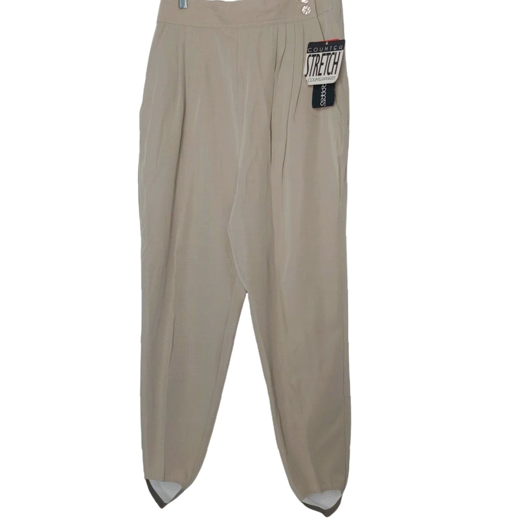 Vintage VINTAGE Counterparts Stirrup Pants Size 14 Short Beige Elastic Button NOS New Size 36" / US 14 / IT 50 - 2 Thumbnail