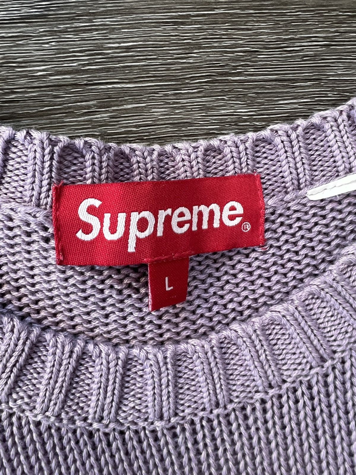 Supreme Supreme "Back Logo Sweater" Purple Size US L / EU 52-54 / 3 - 3 Thumbnail