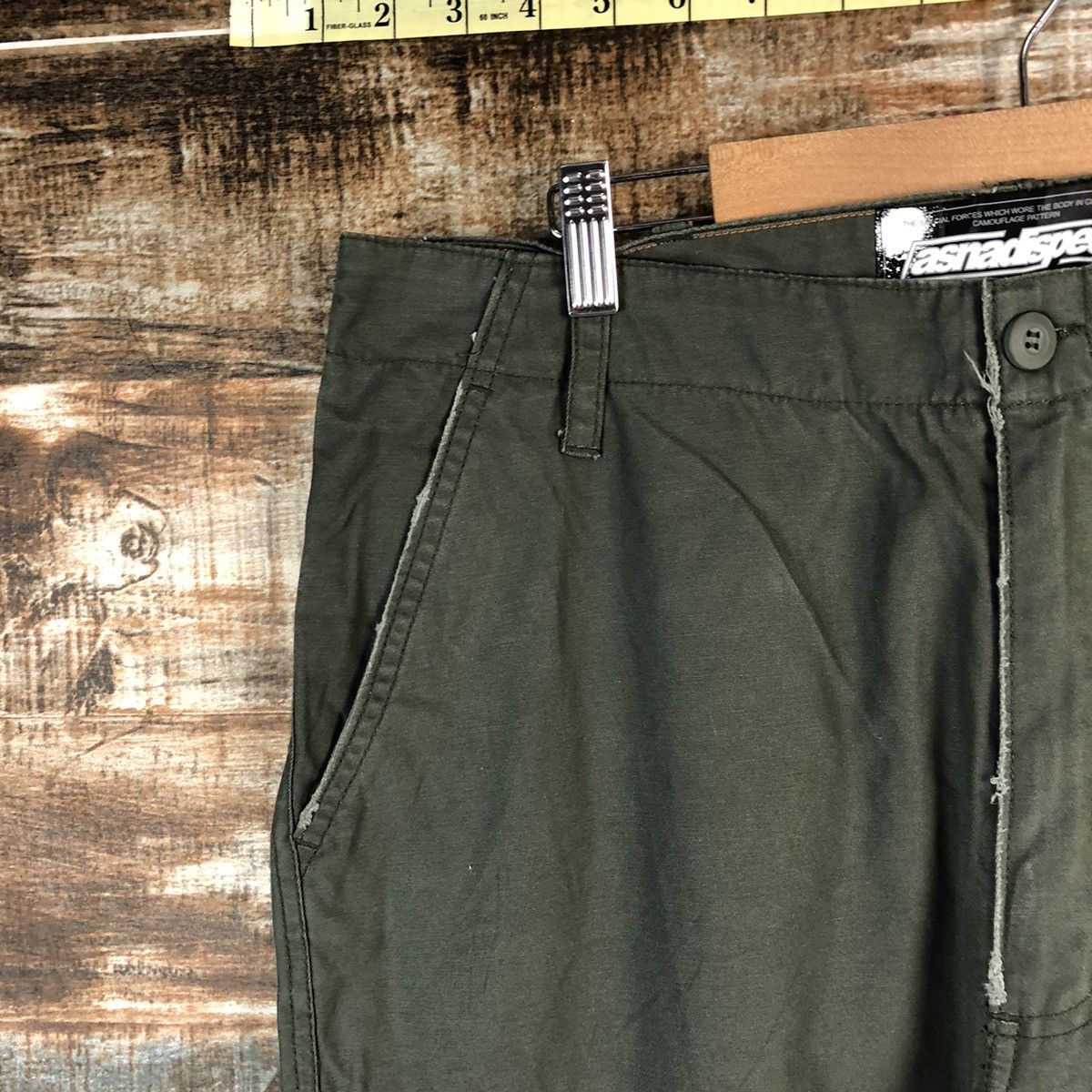 Japanese Brand Asna Dispec utility Green Cargo Multipocket Pants #A2435 Size US 33 - 7 Thumbnail