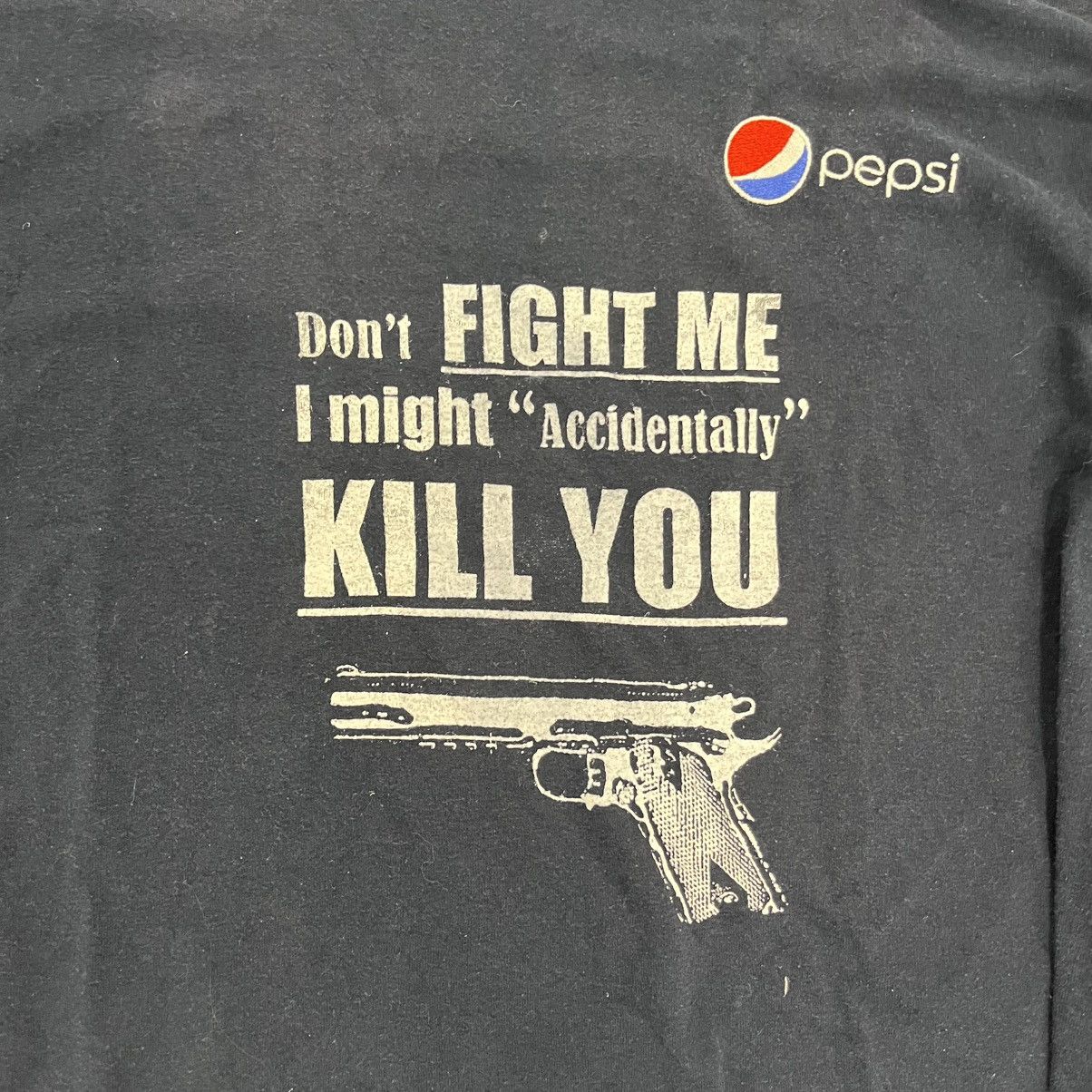 Gildan Y2K Navy Joke Tee Don't Fight me I might accidentally Kill Size US L / EU 52-54 / 3 - 2 Thumbnail