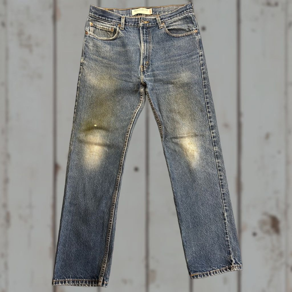 Levi's VINTAGE Levi’s 505 Jeans Straight Regul ar Fit 34 x 32 Blue Denim 5-Pocket Distressed Men Jeans 80s 90s Biker Rock Hip Hop USA 34 Mens Size US 34 / EU 50 - 1 Thumbnail